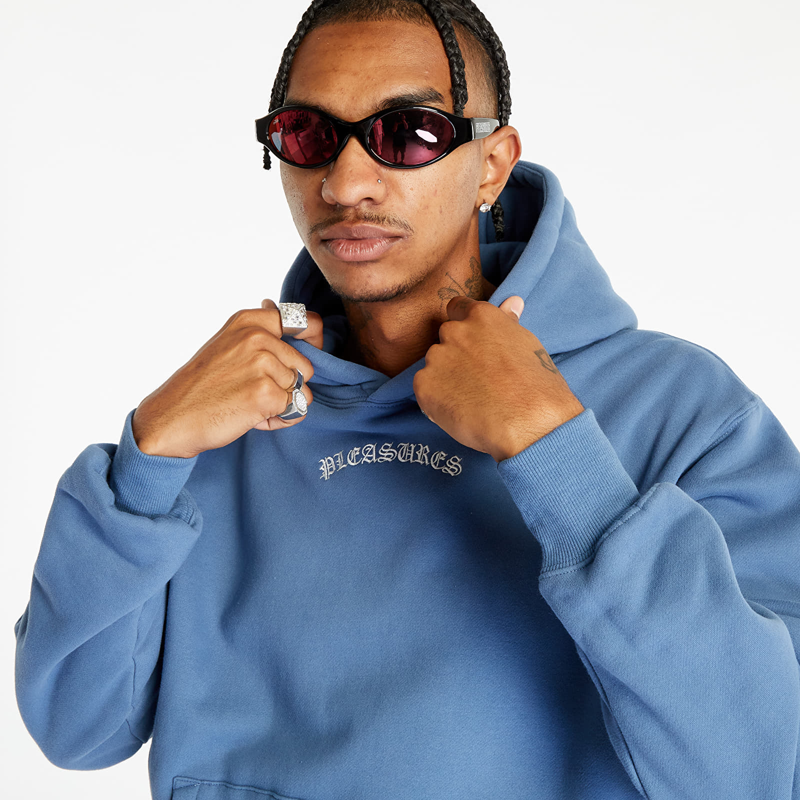 Hanorace PLEASURES Neural Hoodie Slate | Footshop