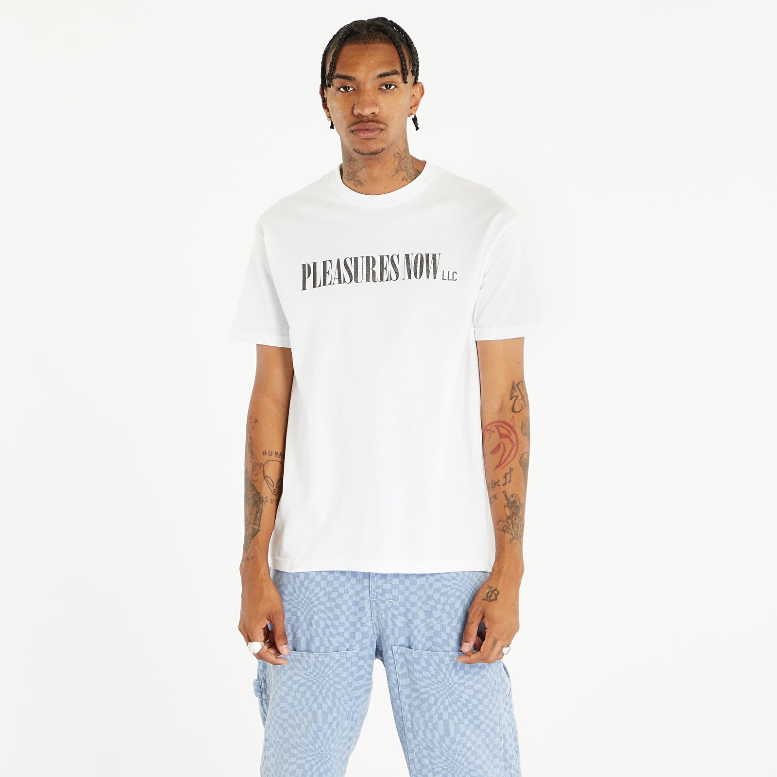 Pólók PLEASURES LLC Short Sleeve Tee White