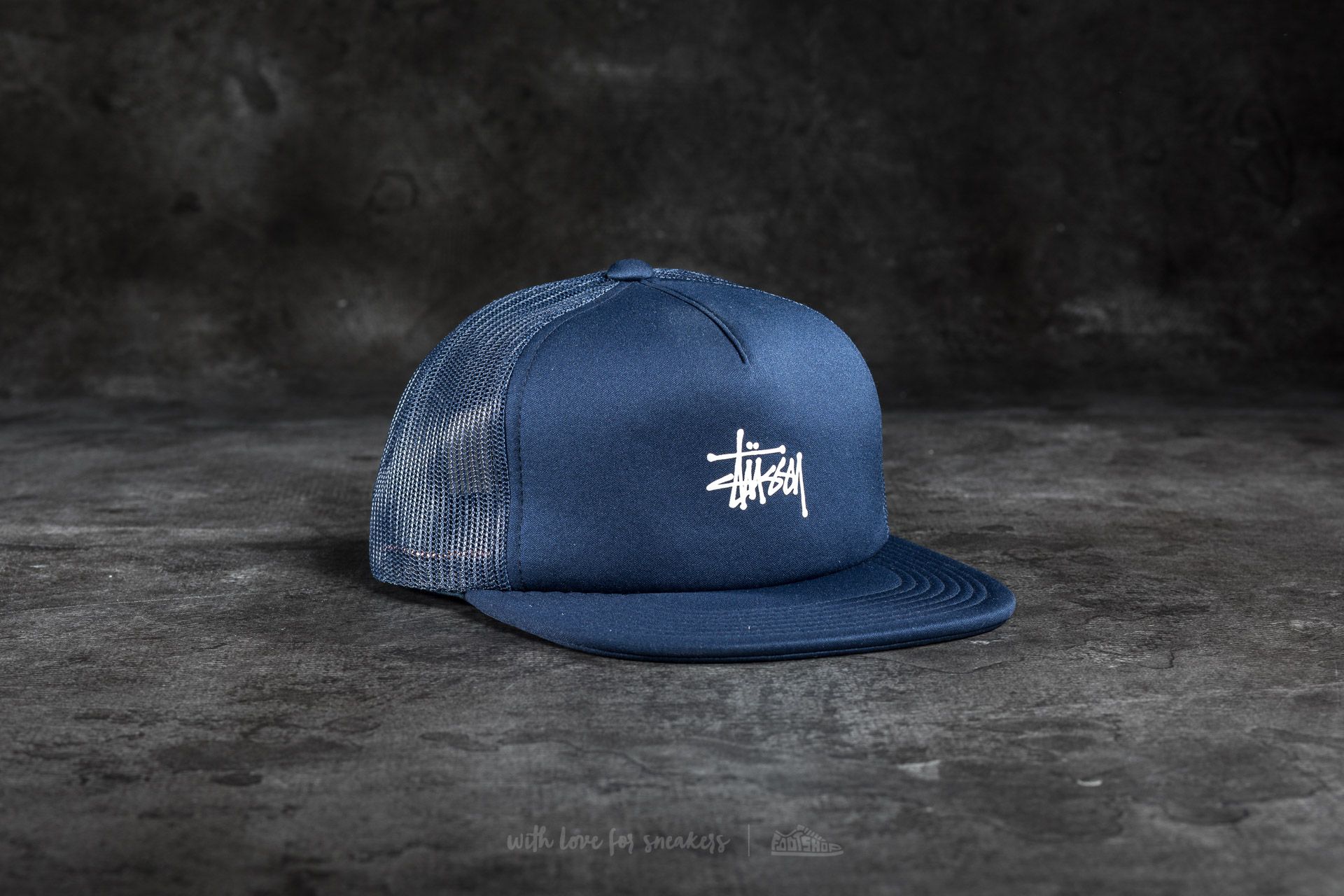 Șepci Stüssy Puff Print Stock Trucker Cap Navy