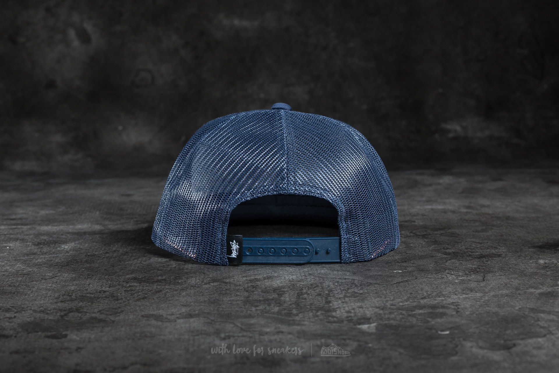 Șepci Stüssy Puff Print Stock Trucker Cap Navy