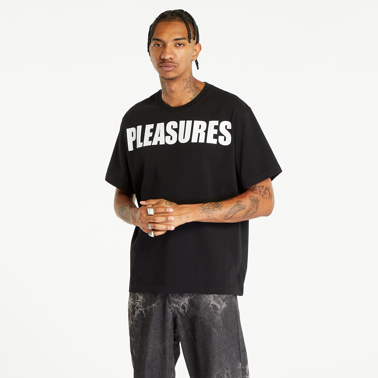 Magliette PLEASURES Expand Heavyweight Short Sleeve Tee Black