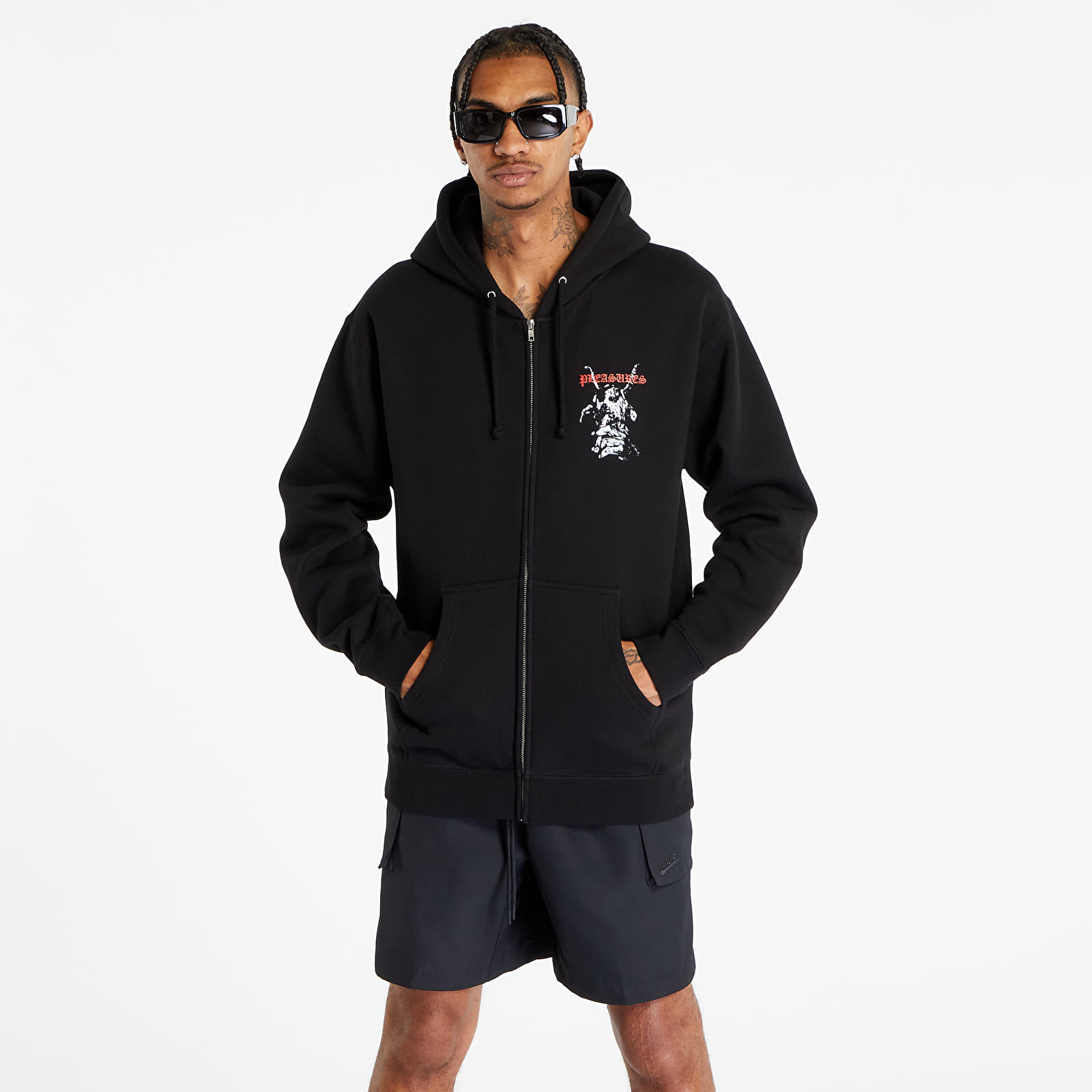 【PLEASURES】 GOAT ZIP HOODIE Black 986482.jpg