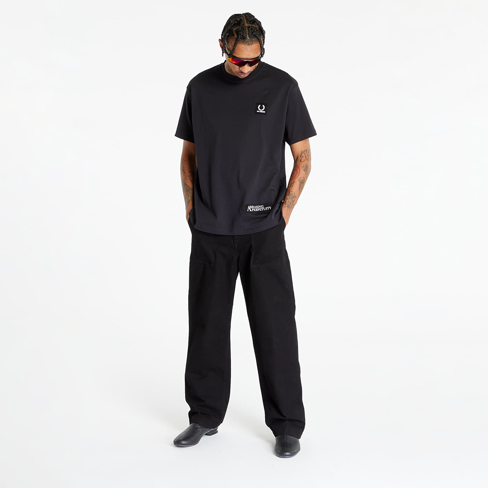 T-shirts FRED PERRY x RAF SIMONS Printed Patch Relaxed Tee Black