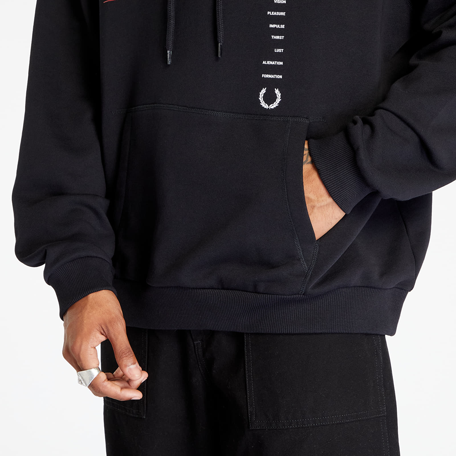 Hoodies and sweatshirts FRED PERRY x RAF SIMONS Printed Hooded Sweatshirt Black