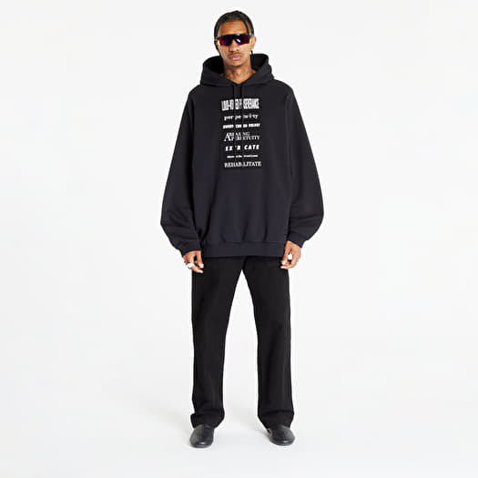 FRED PERRY x RAF SIMONS Printed Patch Hooded Sweat Black | Footshop