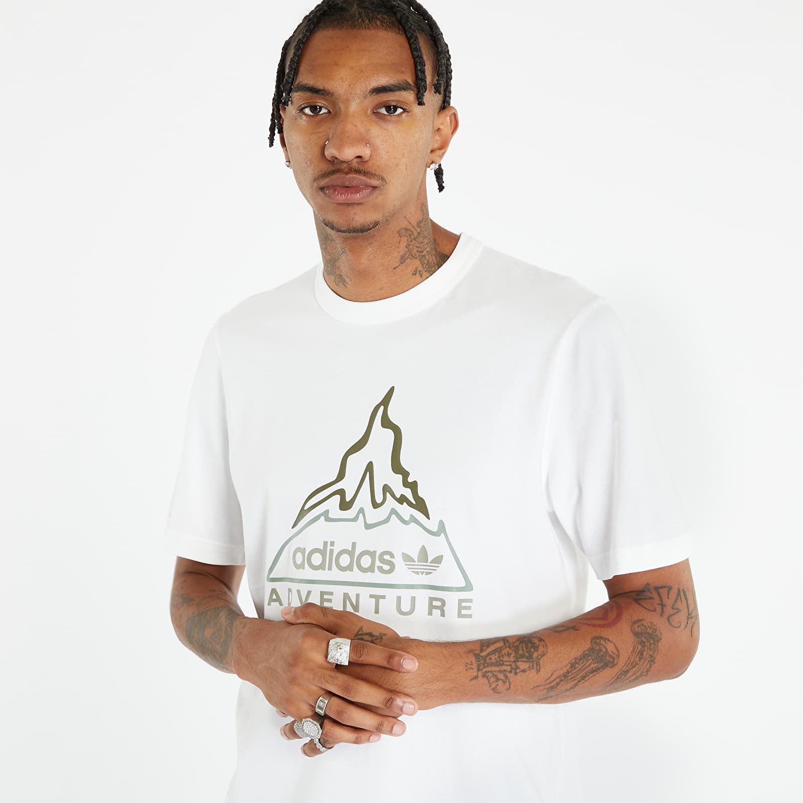 T-krekli adidas Originals Adventure Volcano Short Sleeve Tee White