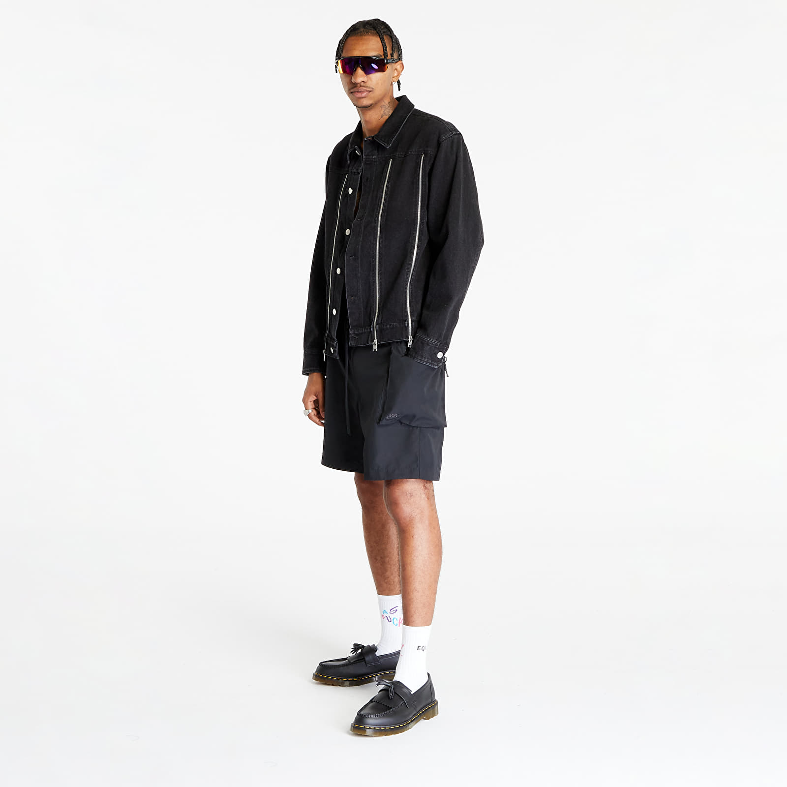 Jackets PLEASURES Mileage Denim Trucker Jacket Black Footshop