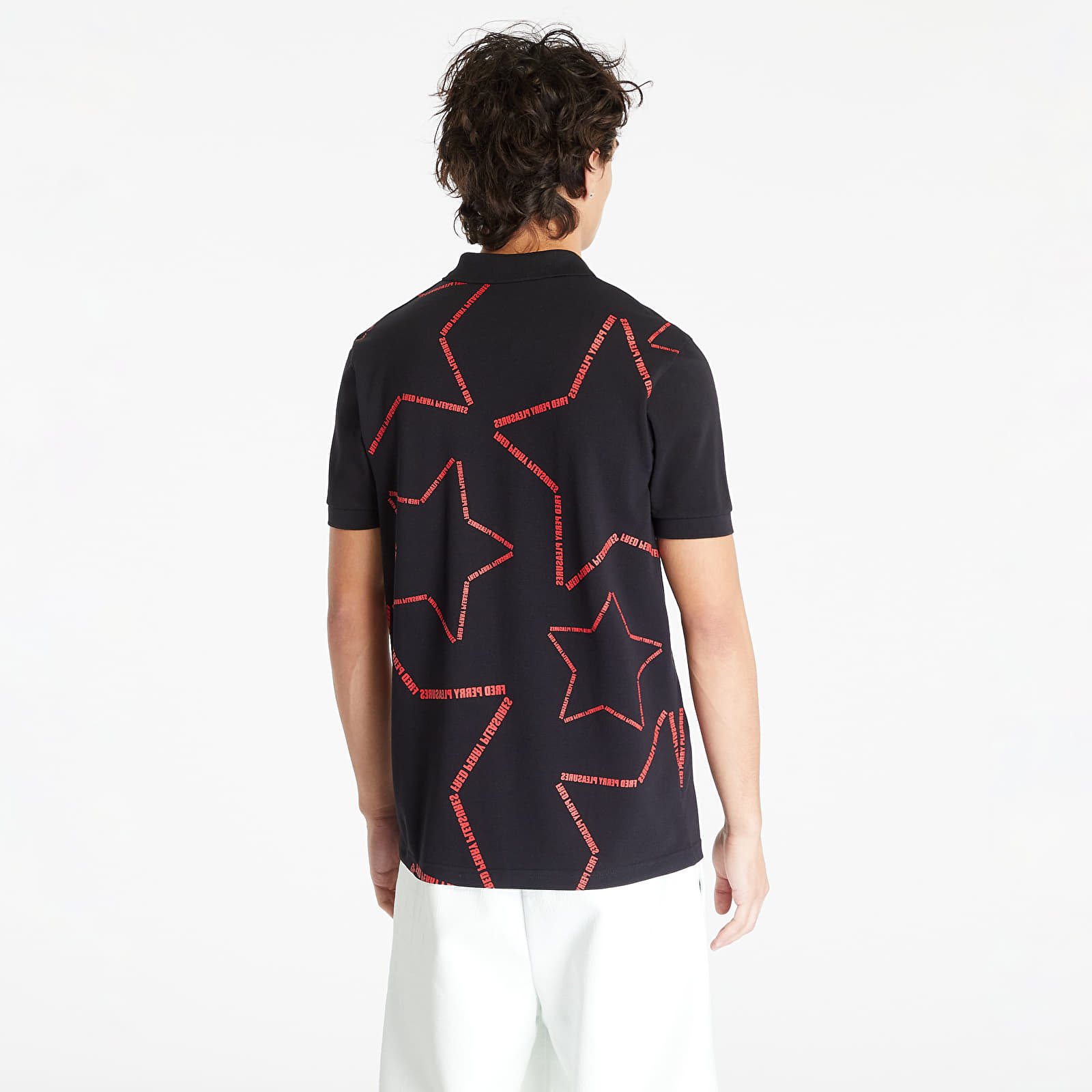 Koszulki FRED PERRY x PLEASURES Star Shirt Black