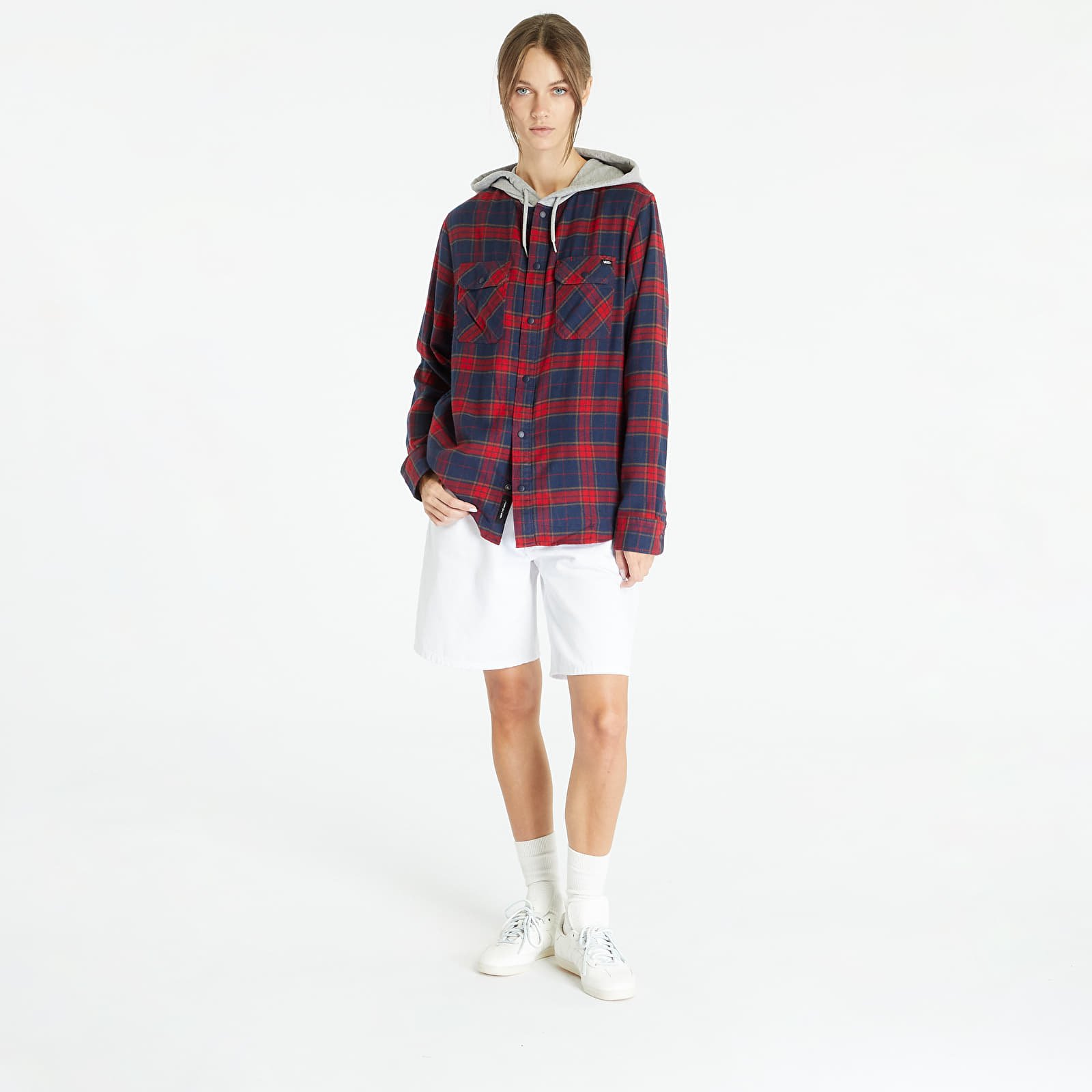 Mikiny Vans Parkway Hooded Long Sleeve Shirt Blues/ Chi