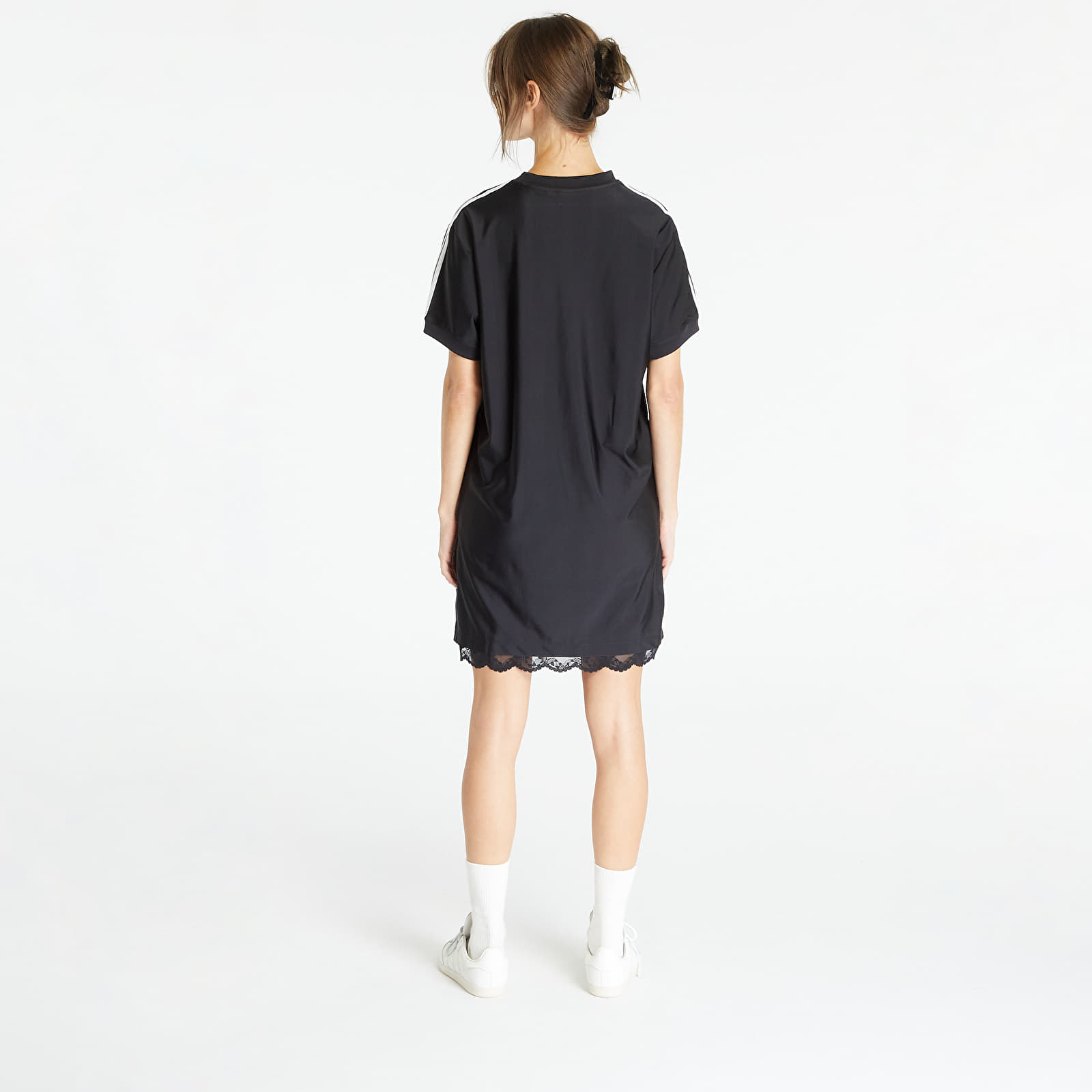 Dress adidas Originals Lace Trim Short Sleeve Tee Dress Black