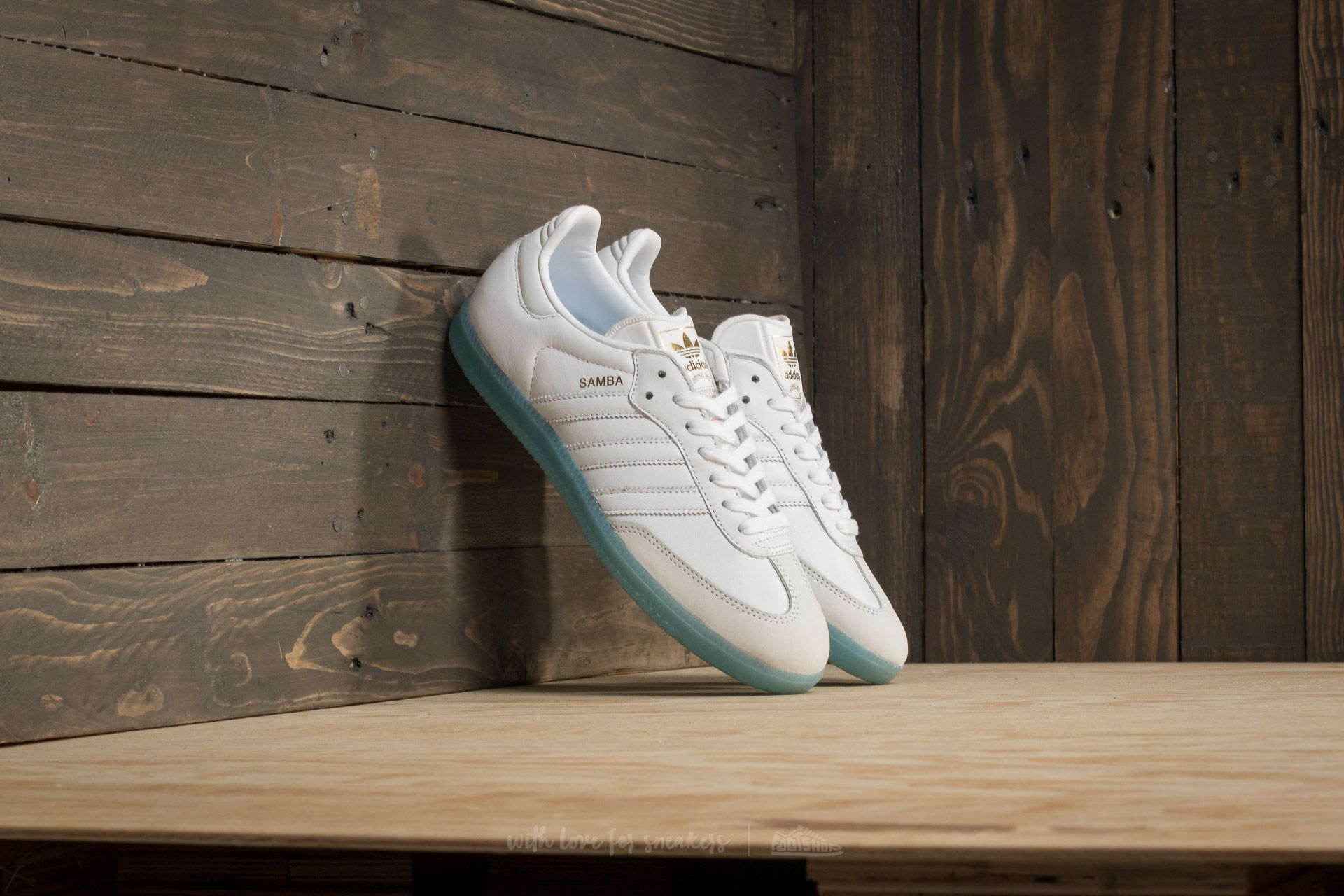 Дамски кецове и обувки adidas Samba W Ftw White/ Ftw White/ Bright Cyan