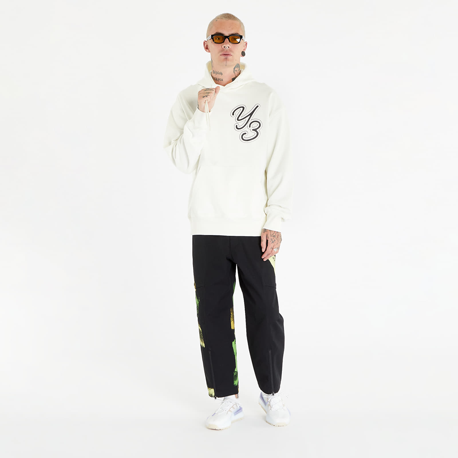 Hanorace Y-3 Grephic Logo Hoodie UNISEX Off White