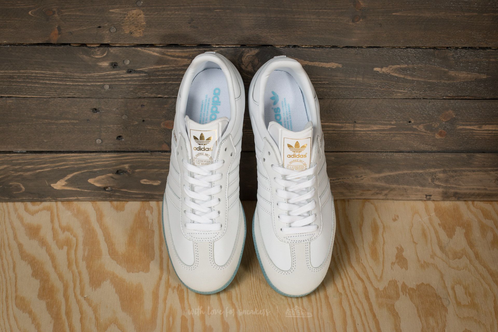 Дамски кецове и обувки adidas Samba W Ftw White/ Ftw White/ Bright Cyan