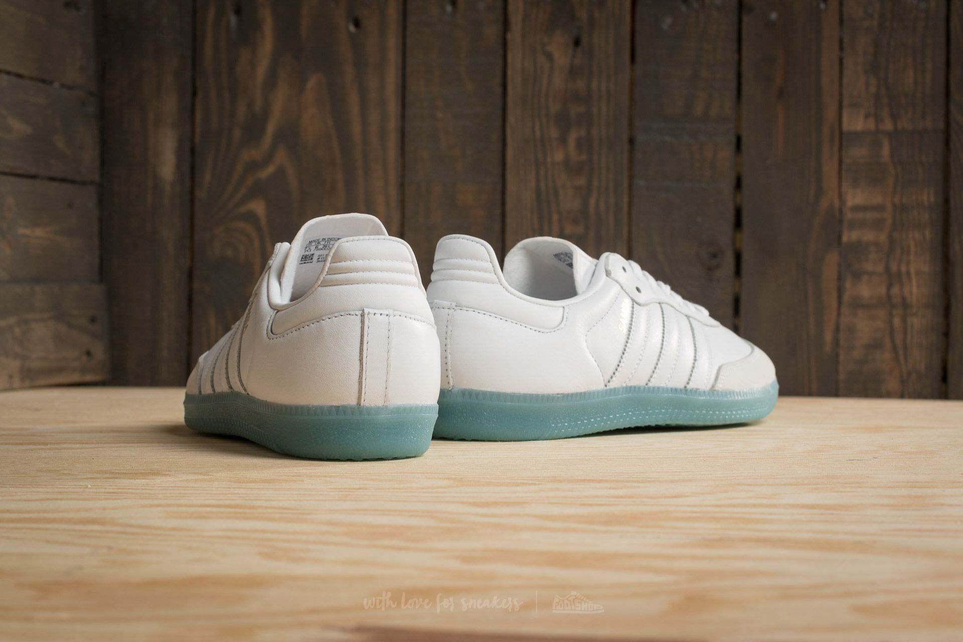 Дамски кецове и обувки adidas Samba W Ftw White/ Ftw White/ Bright Cyan