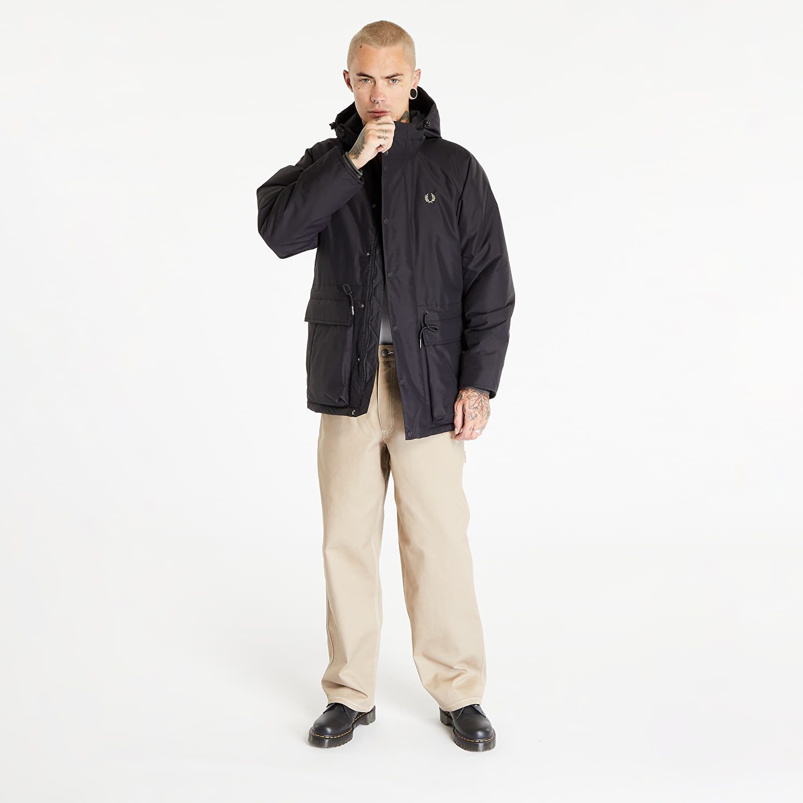 Gabardinas FRED PERRY Padded Zip Through Jacket Black | Footshop