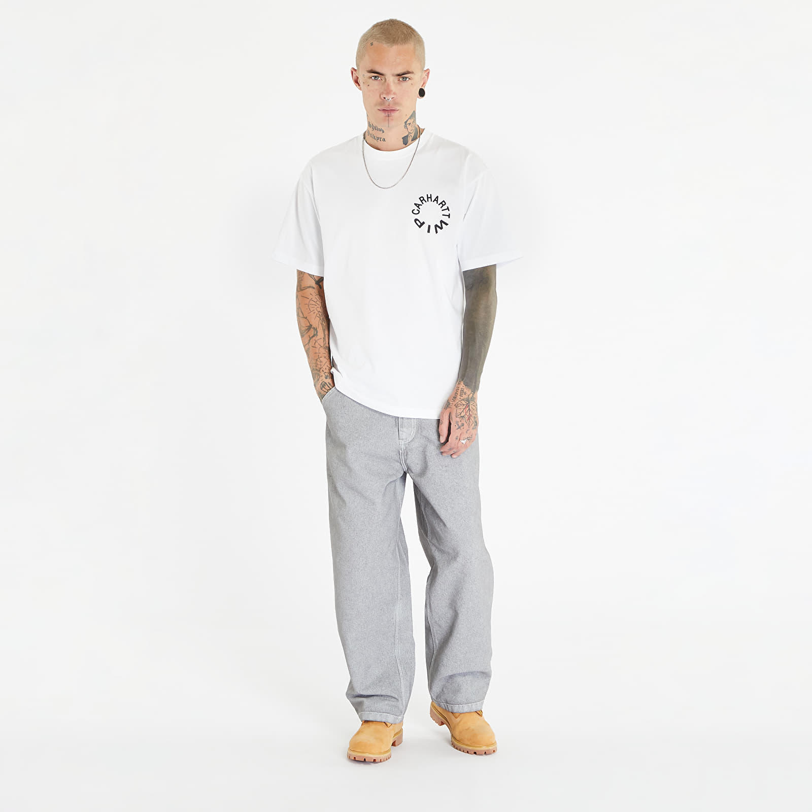 Pólók Carhartt WIP S/S Work Varsity T-Shirt White/ Black