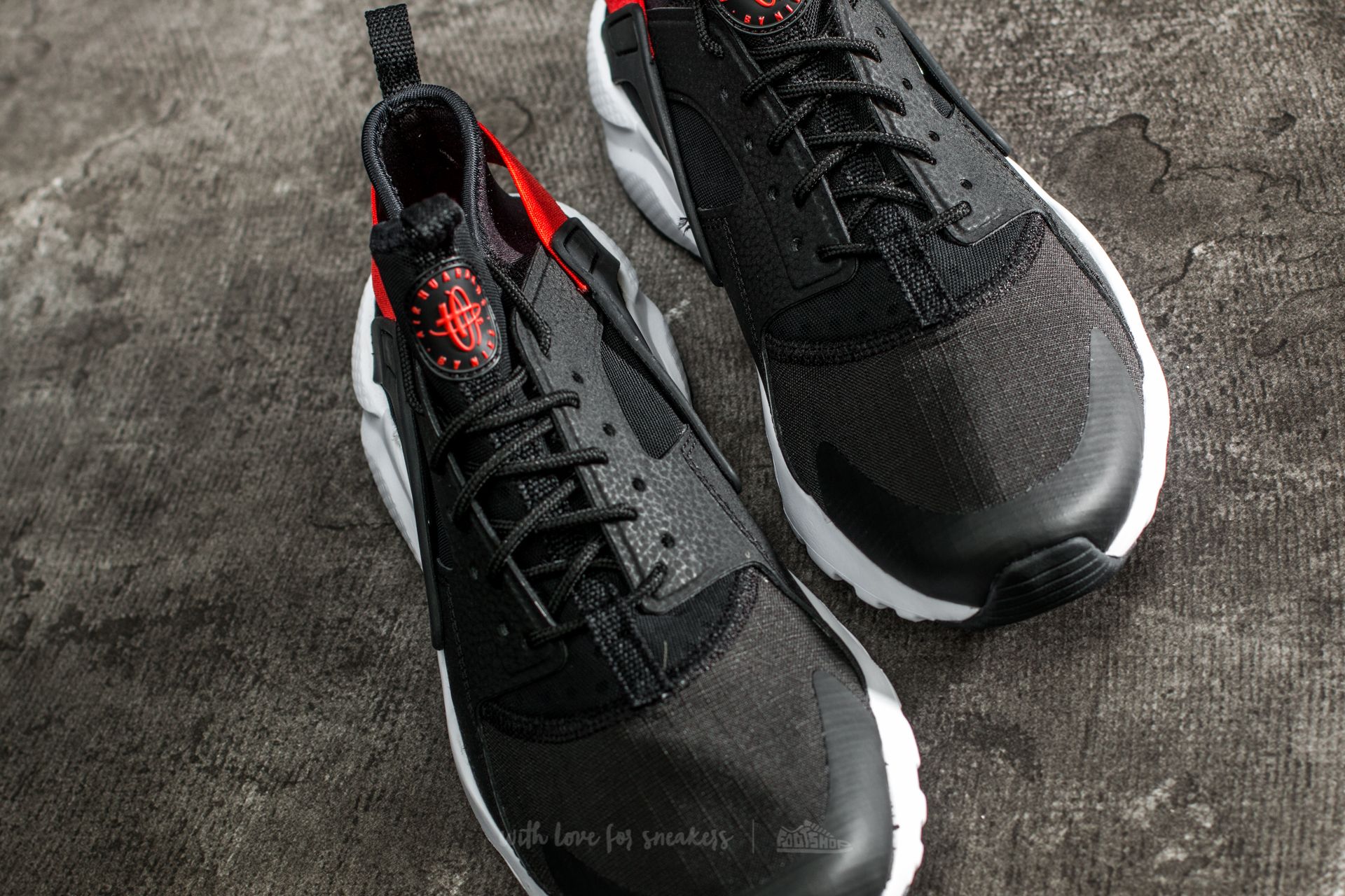 Women s shoes Nike Air Huarache Run Ultra GS Black Max Orange White Footshop