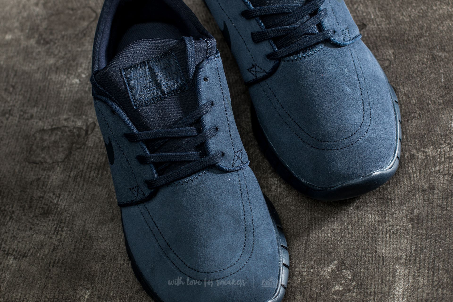 Herren Sneaker und Schuhe Nike Stefan Janoski Max Leather Obsidian/ Dark Obsidian