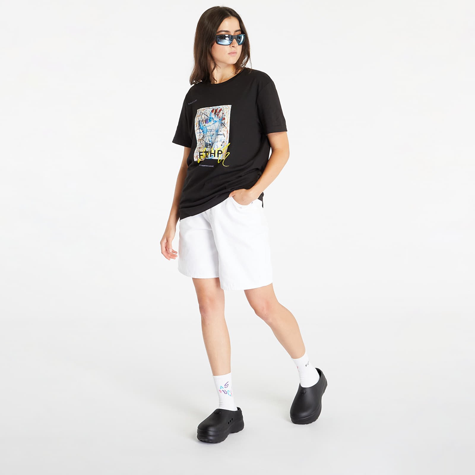 Tričká Footshop x Martin Lukáč Colouring Outside The Lines T-Shirt UNISEX Black