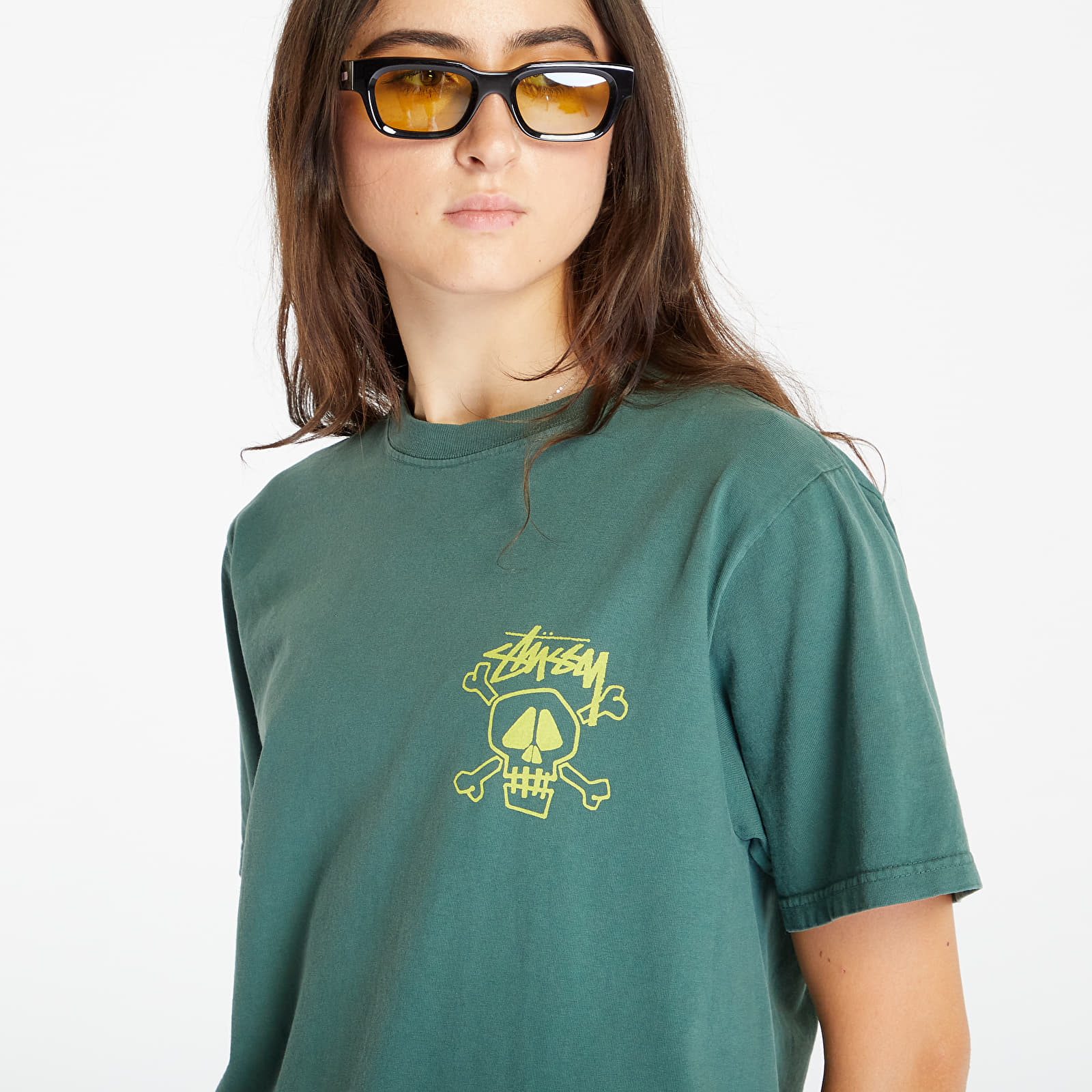 T-Shirts Stüssy Skull & Bones Pig. Dyed Short Sleeve Tee UNISEX Forest