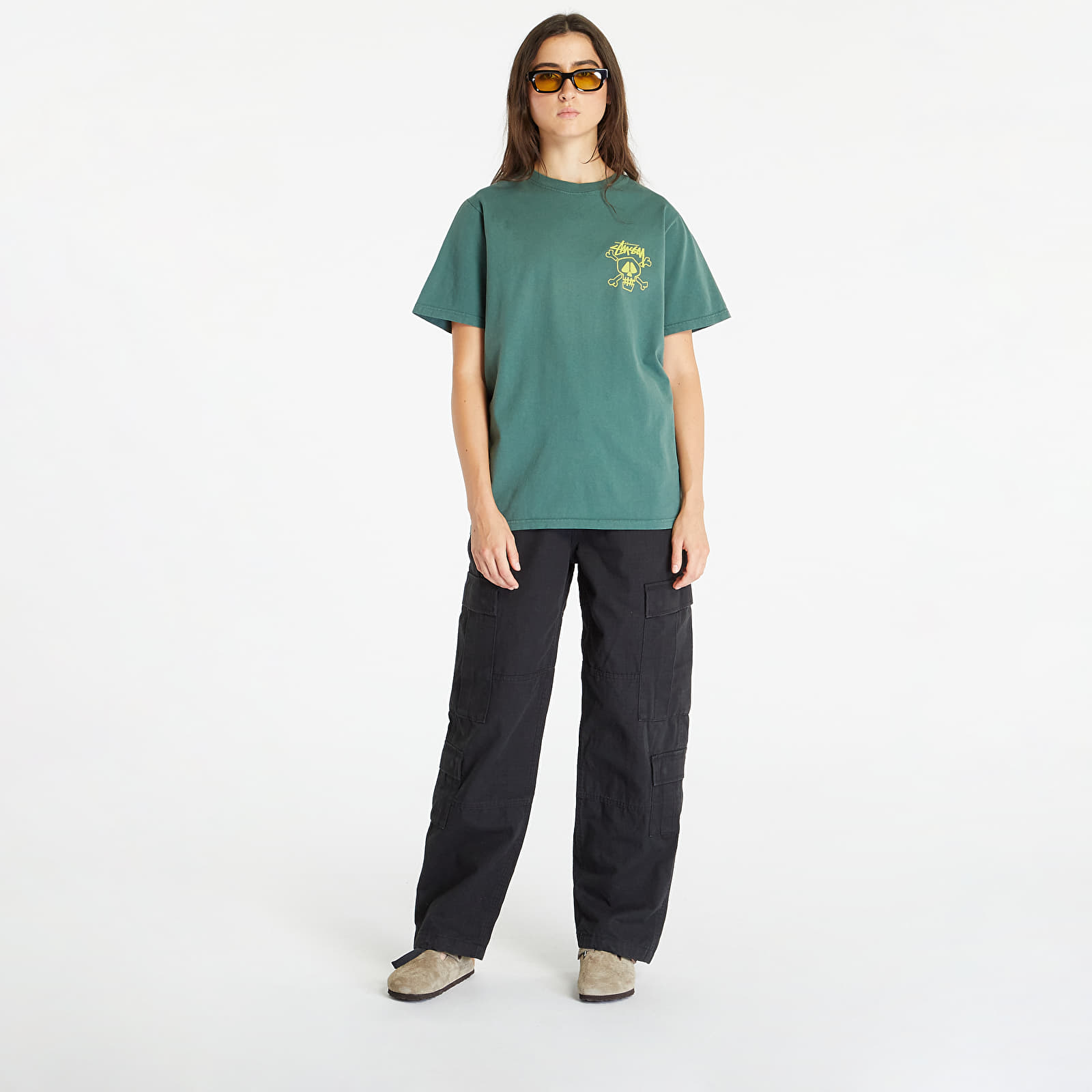 T-Shirts Stüssy Skull & Bones Pig. Dyed Short Sleeve Tee UNISEX Forest