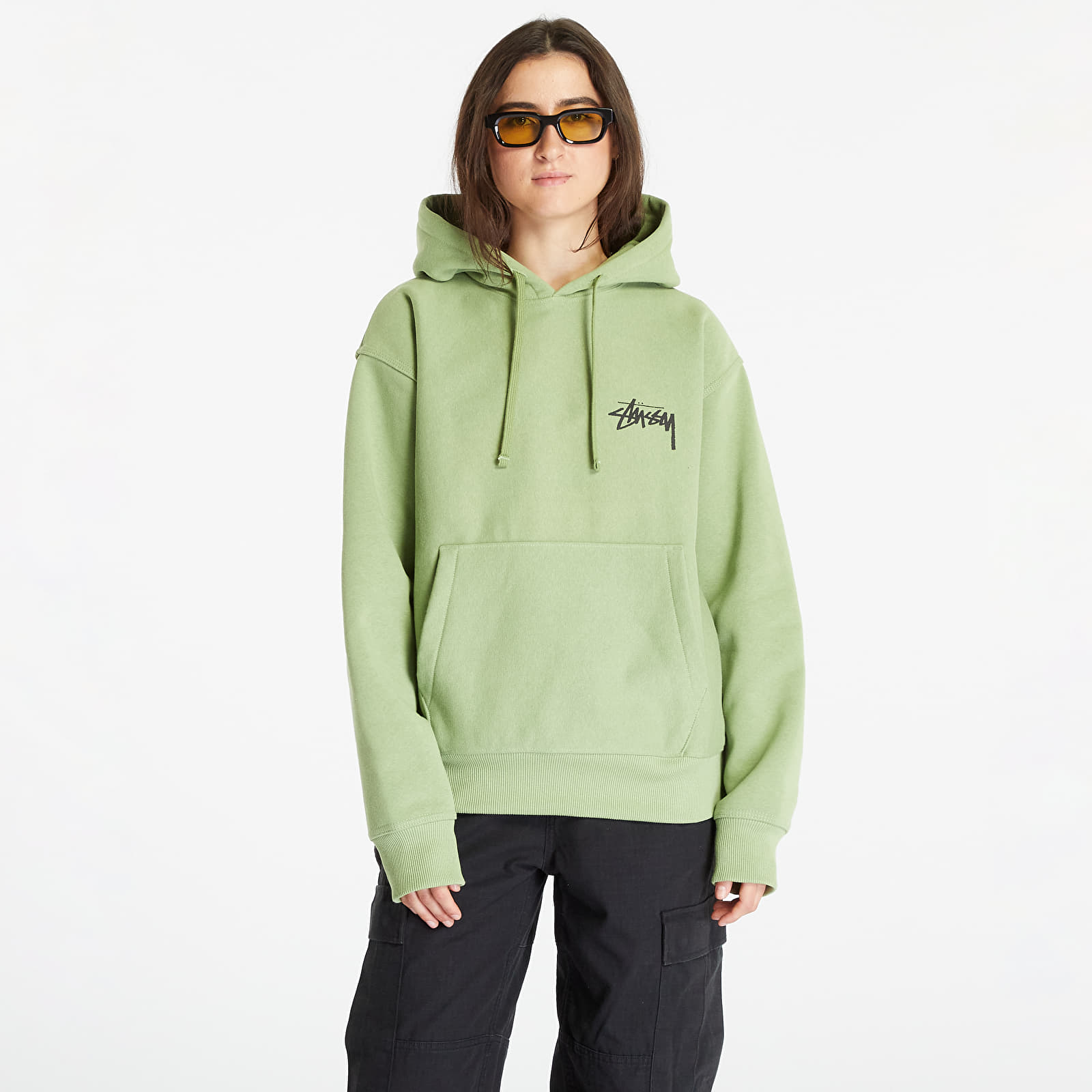 Stussy olive top green hoodie