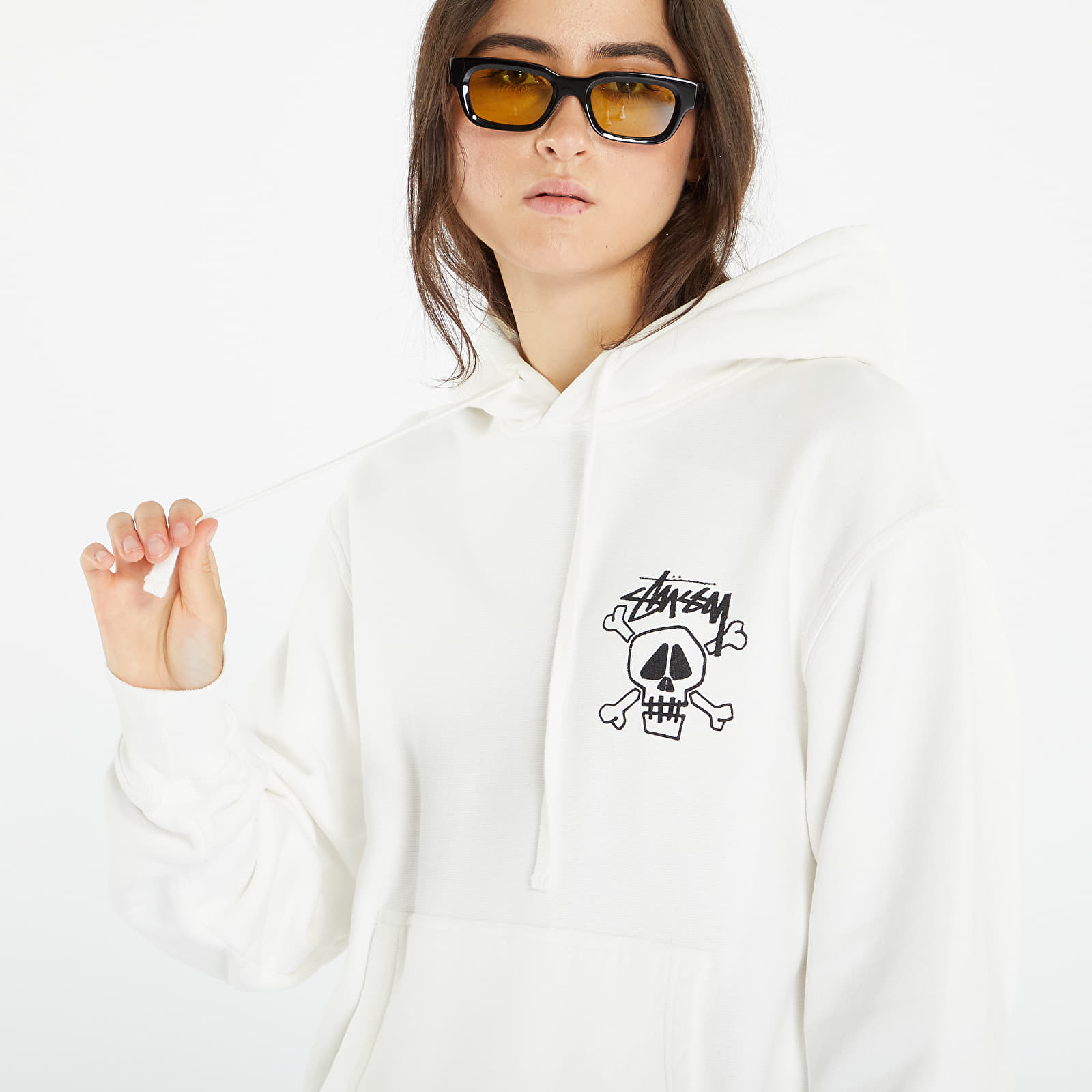 Felpe Stüssy Skull & Bones Pig. Dyed Hoodie UNISEX Natural