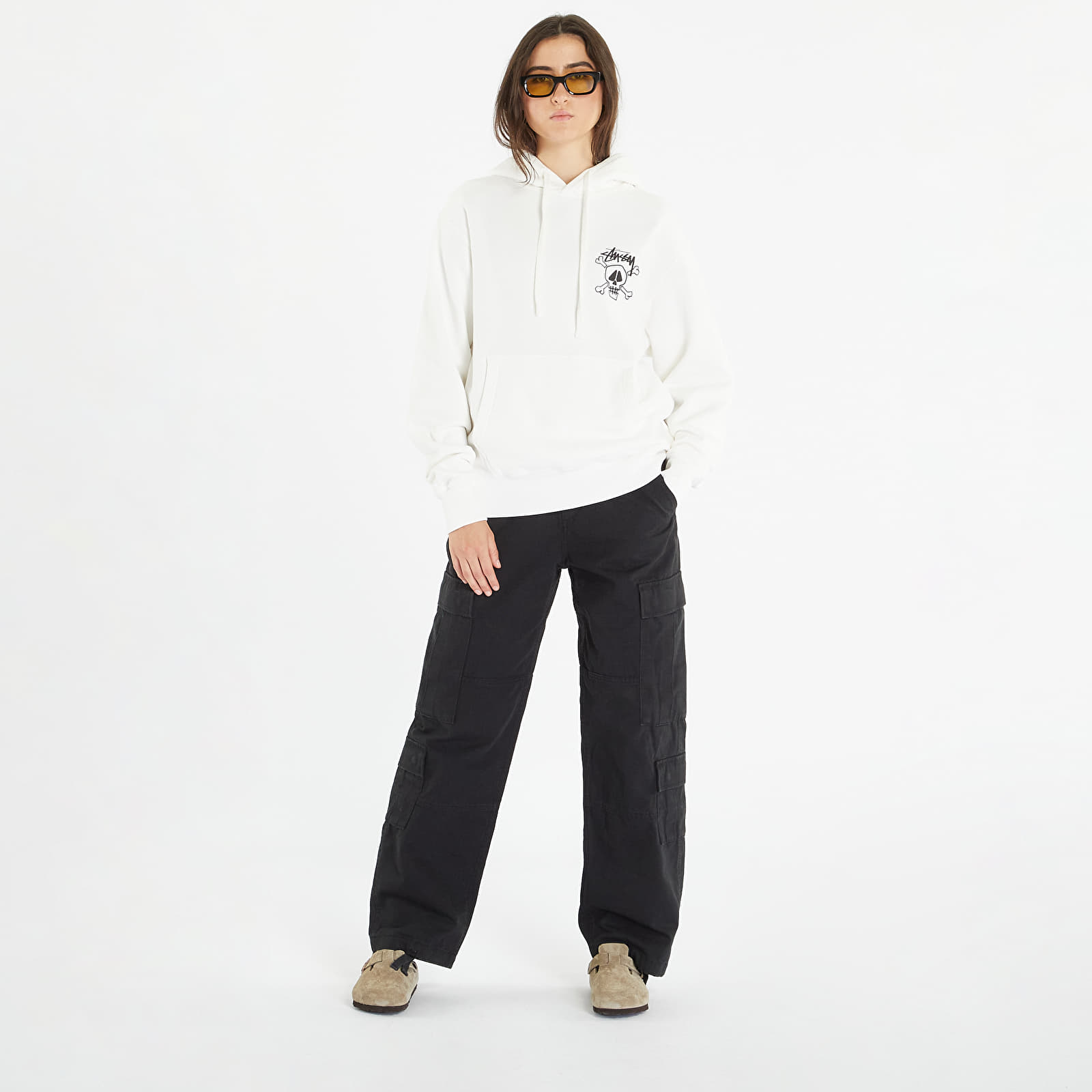 Felpe Stüssy Skull & Bones Pig. Dyed Hoodie UNISEX Natural