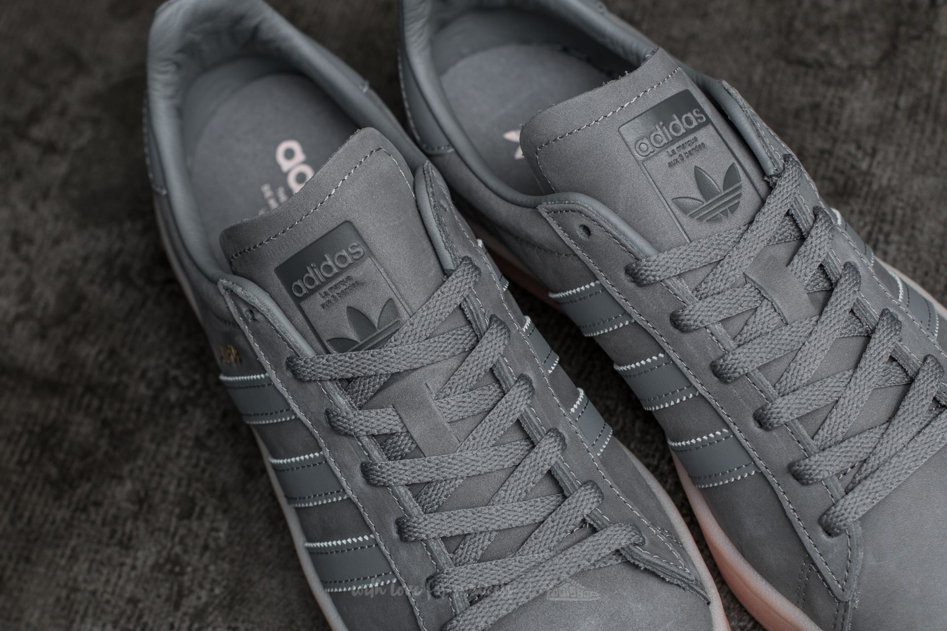 Adidas campus grey 2024 three icey pink