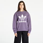 Adidas mod trefoil sales crew sweat purple