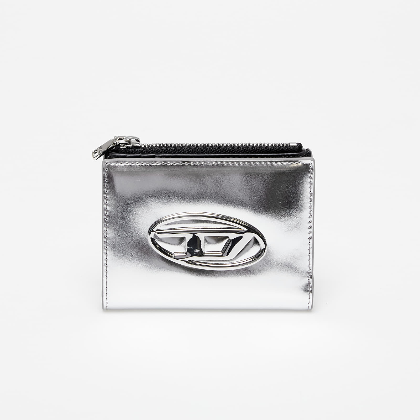 Diesel Bi-Fold Zip Wallet Silver.