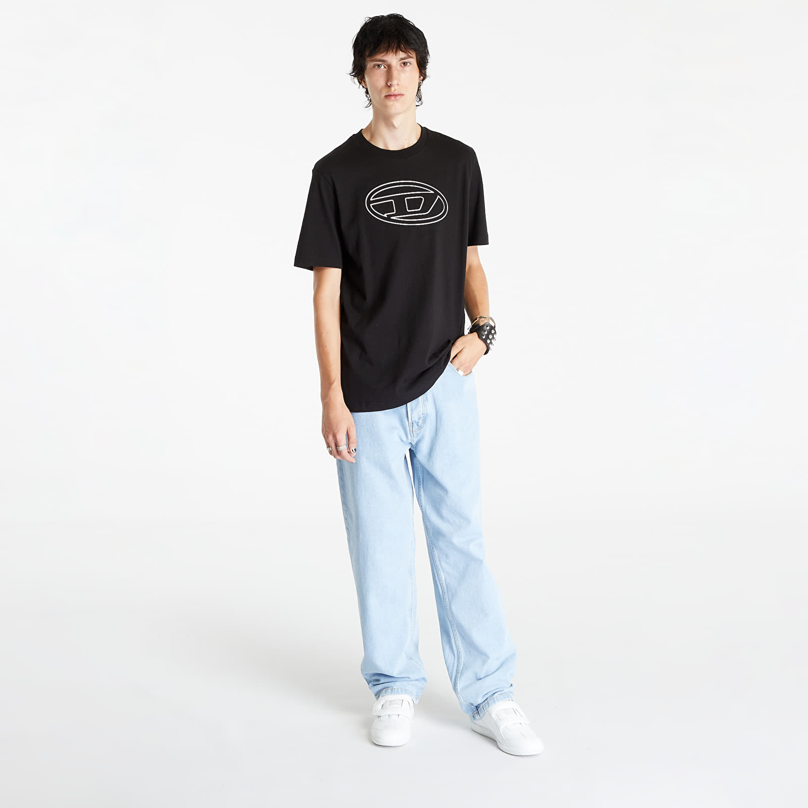 Magliette Diesel T-Just-Bigoval Short Sleeve T-Shirt Black