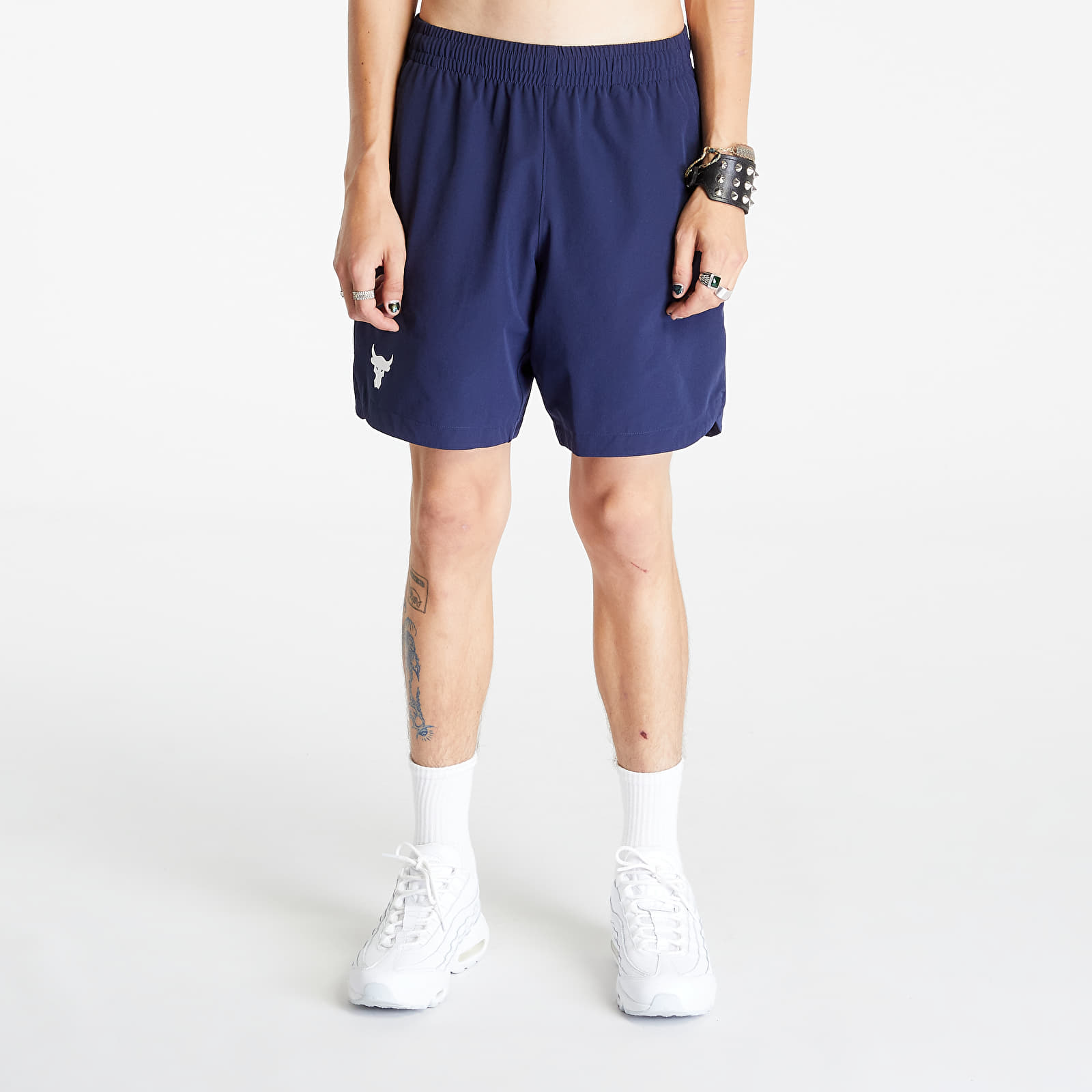 Szorty Under Armour Project Rock Woven Shorts Midnight Navy/ White
