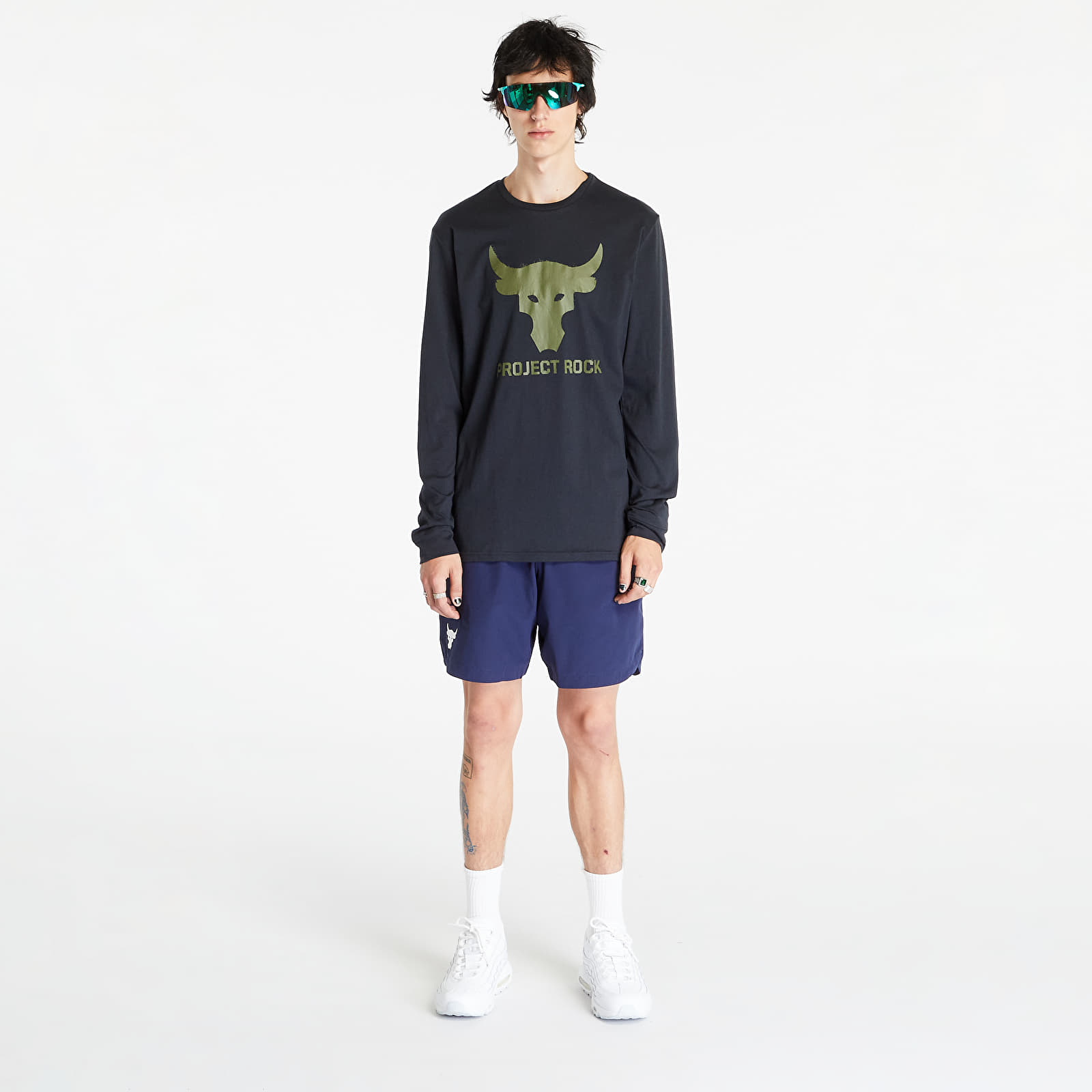 Kurzhosen Under Armour Project Rock Woven Shorts Midnight Navy/ White