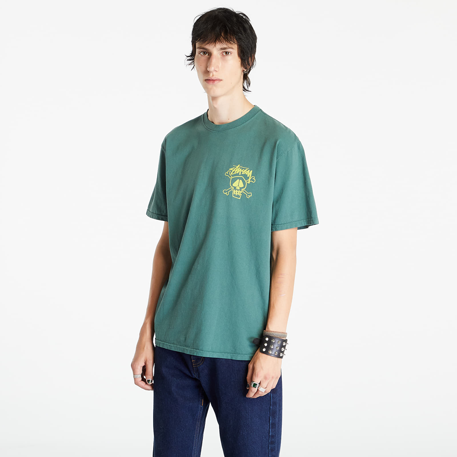 T-Shirts Stüssy Skull & Bones Pig. Dyed Short Sleeve Tee UNISEX Forest