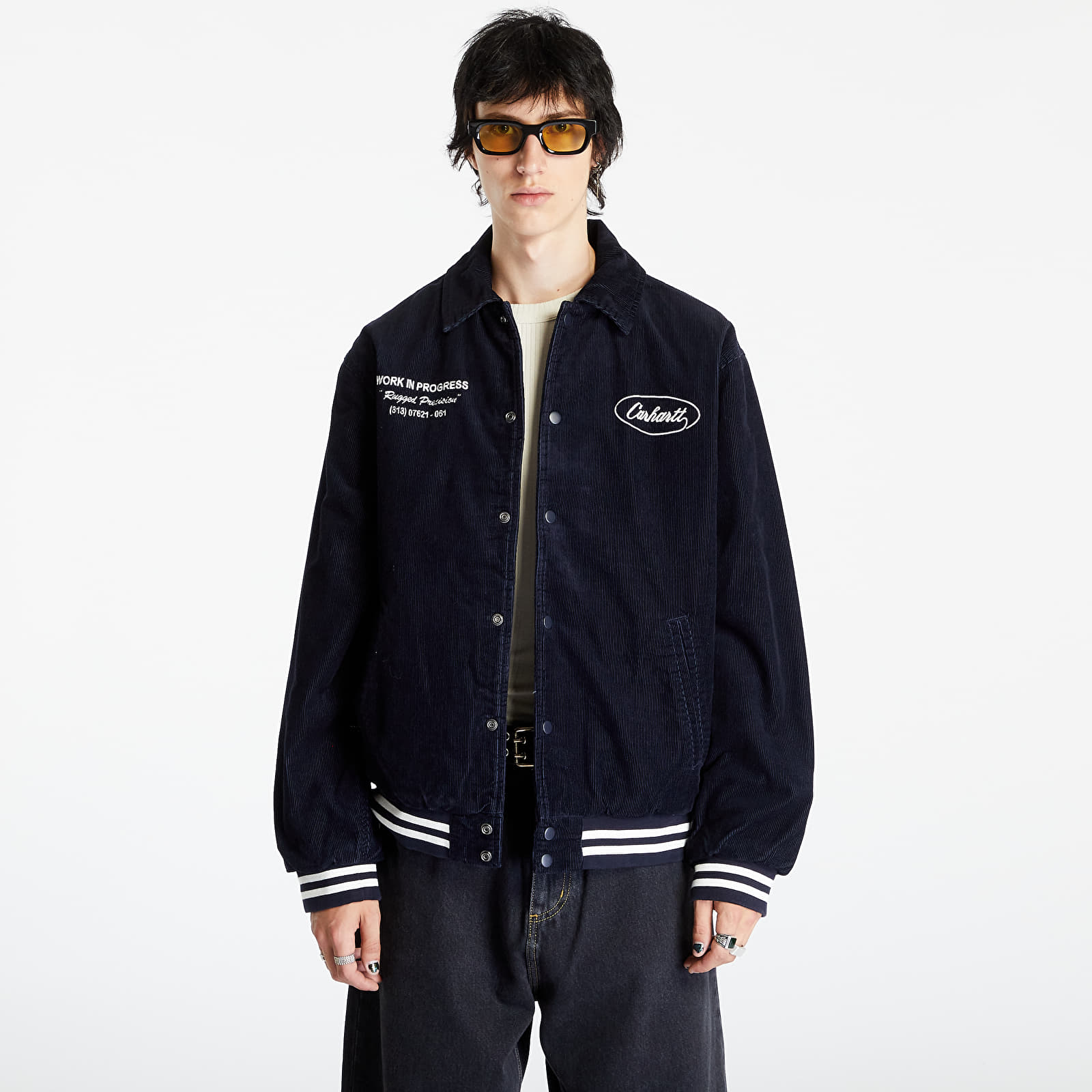 Jacheta Carhartt WIP Rugged Letterman Jacket Dark Navy/ Wax