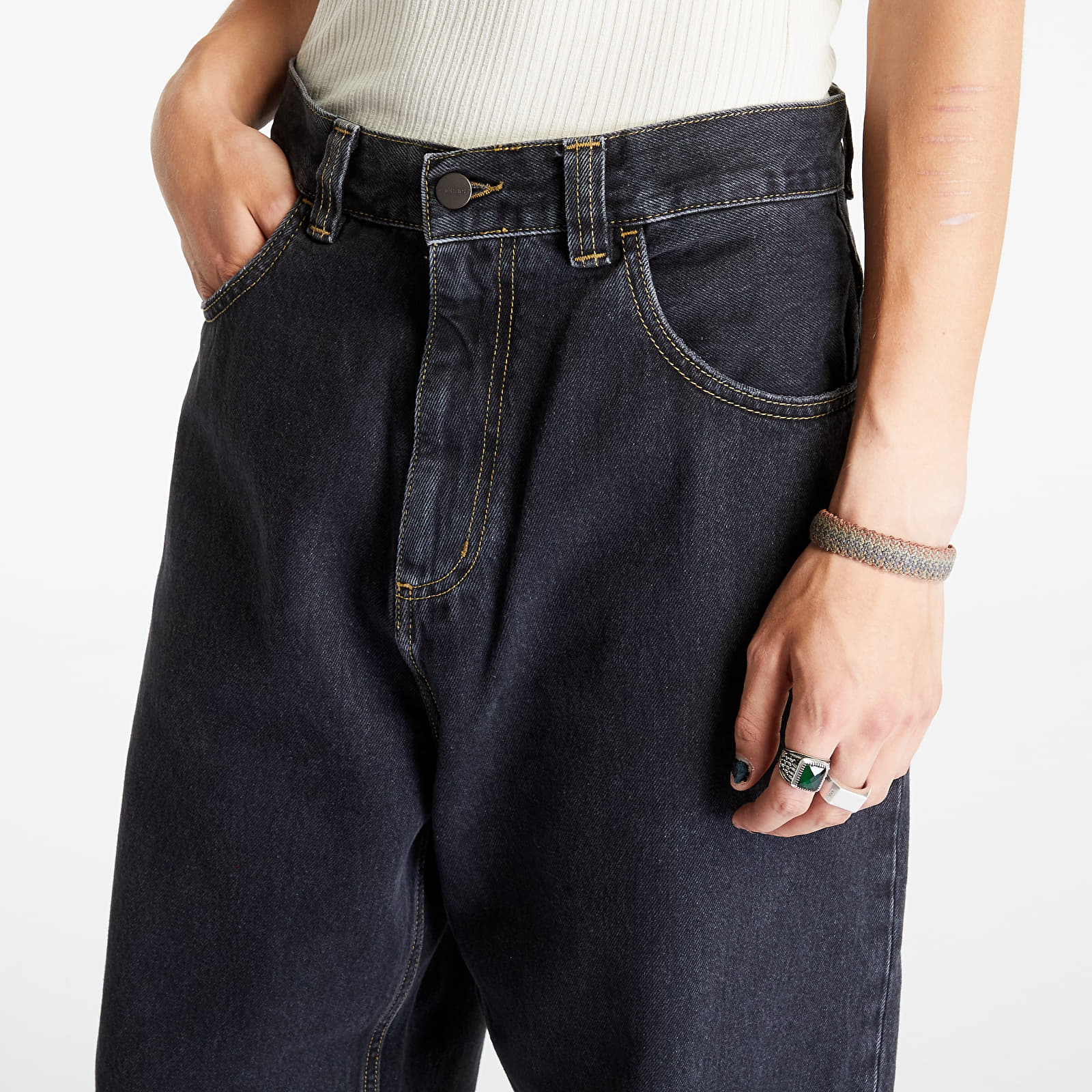 Jeansy Carhartt WIP Brandon Pant Black Stone Washed