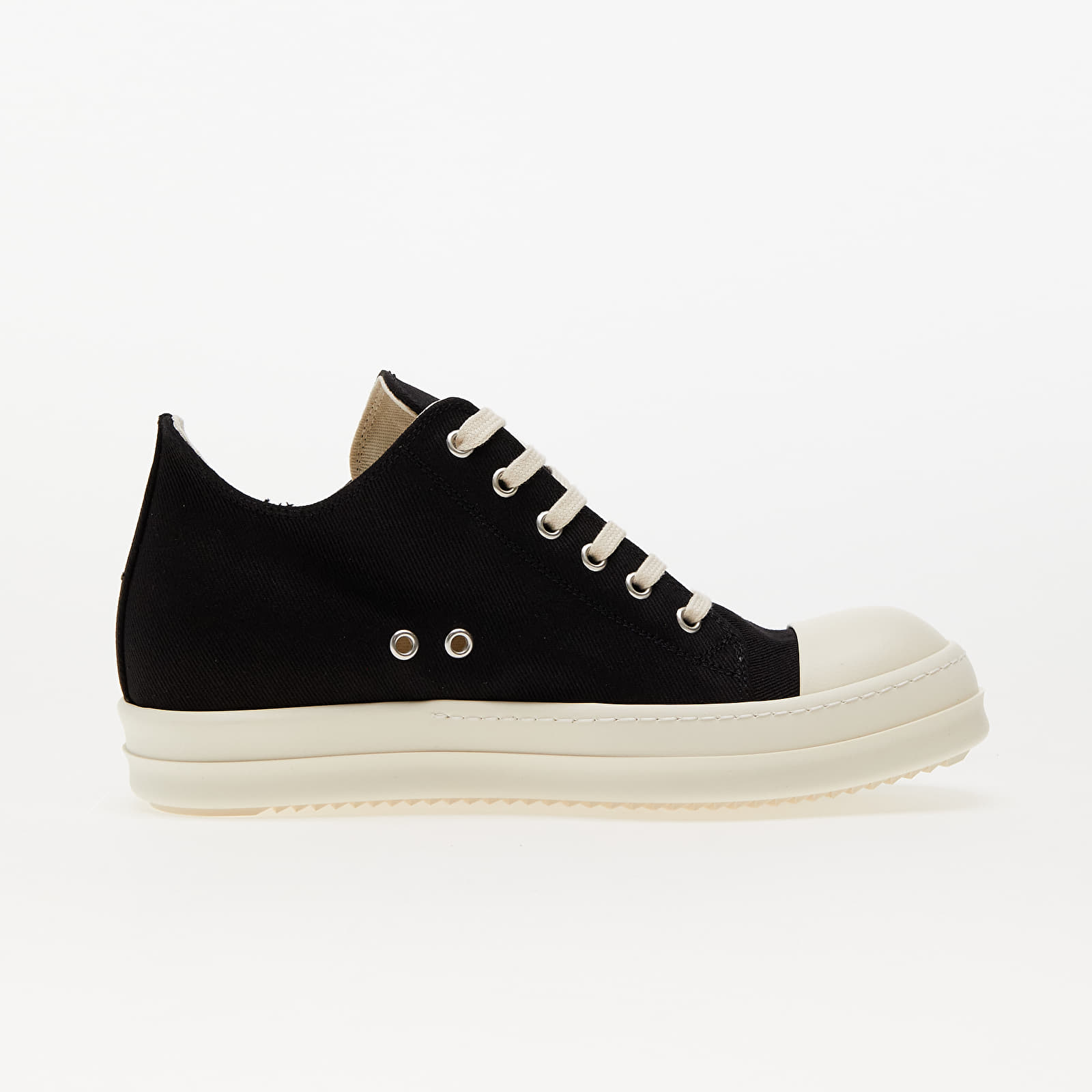 Vyriška avalynė Rick Owens Denim Shoes - Low Sneaks Black/ Pearl/ Milk/ Milk