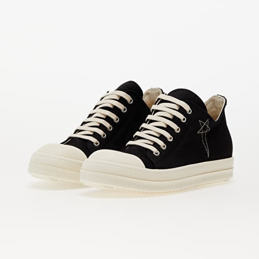Men's shoes Rick Owens Denim Shoes - Low Sneaks Black/ Pearl