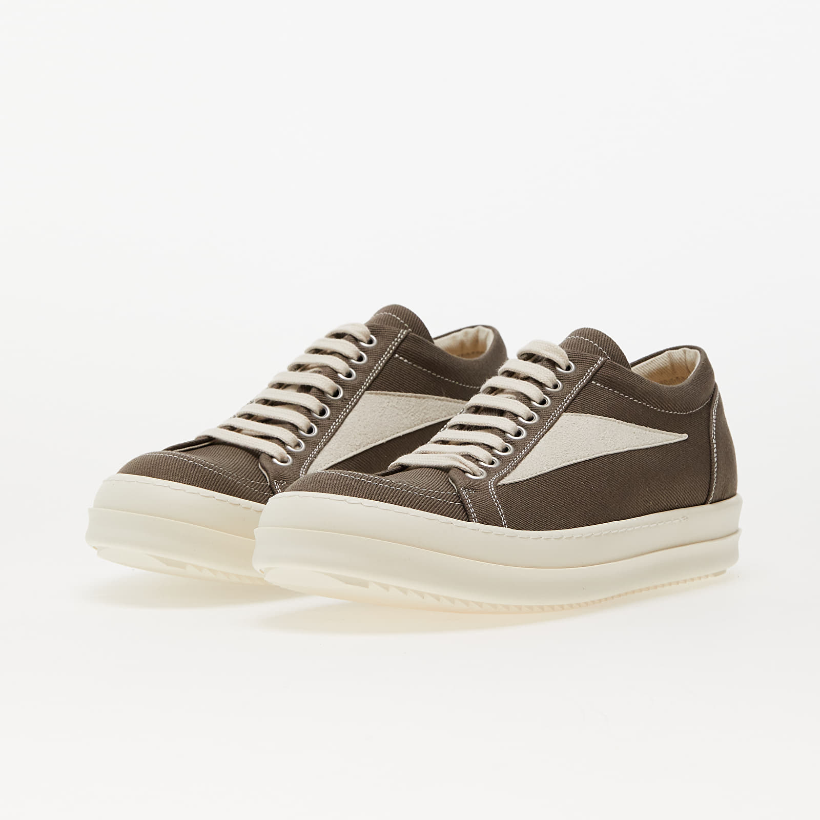 Încălțăminte și sneakerși pentru bărbați Rick Owens Denim Shoes - Vintage Sneaks Dust/ Milk/ Milk