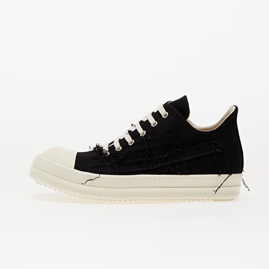 Rick Owens Denim Shoes Slashed Low Sneaks