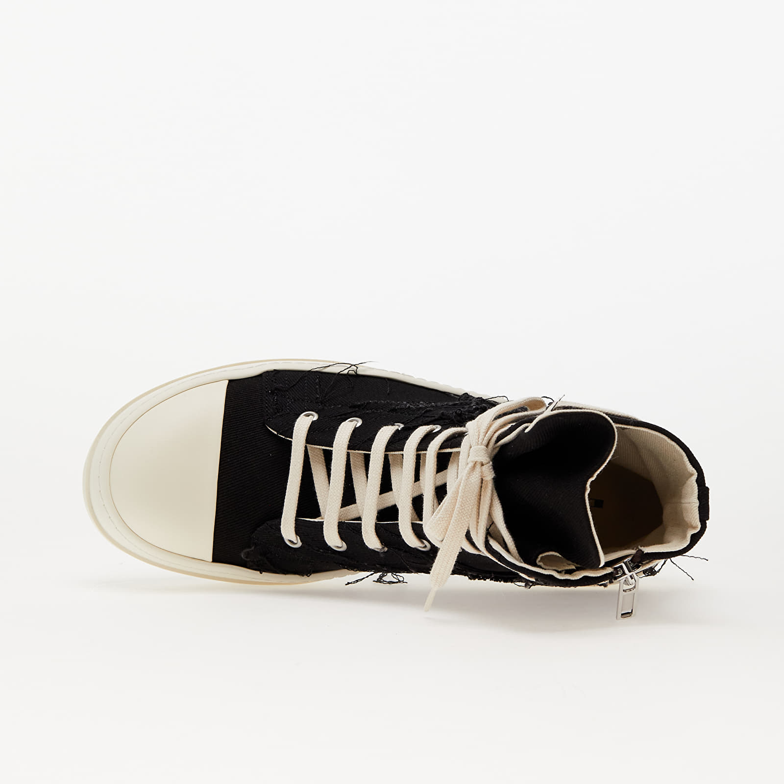 Pánske tenisky a topánky Rick Owens Denim Shoes - Slashed Sneaks Black/ Milk/ Milk