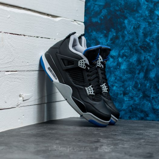 black blue jordan 4s