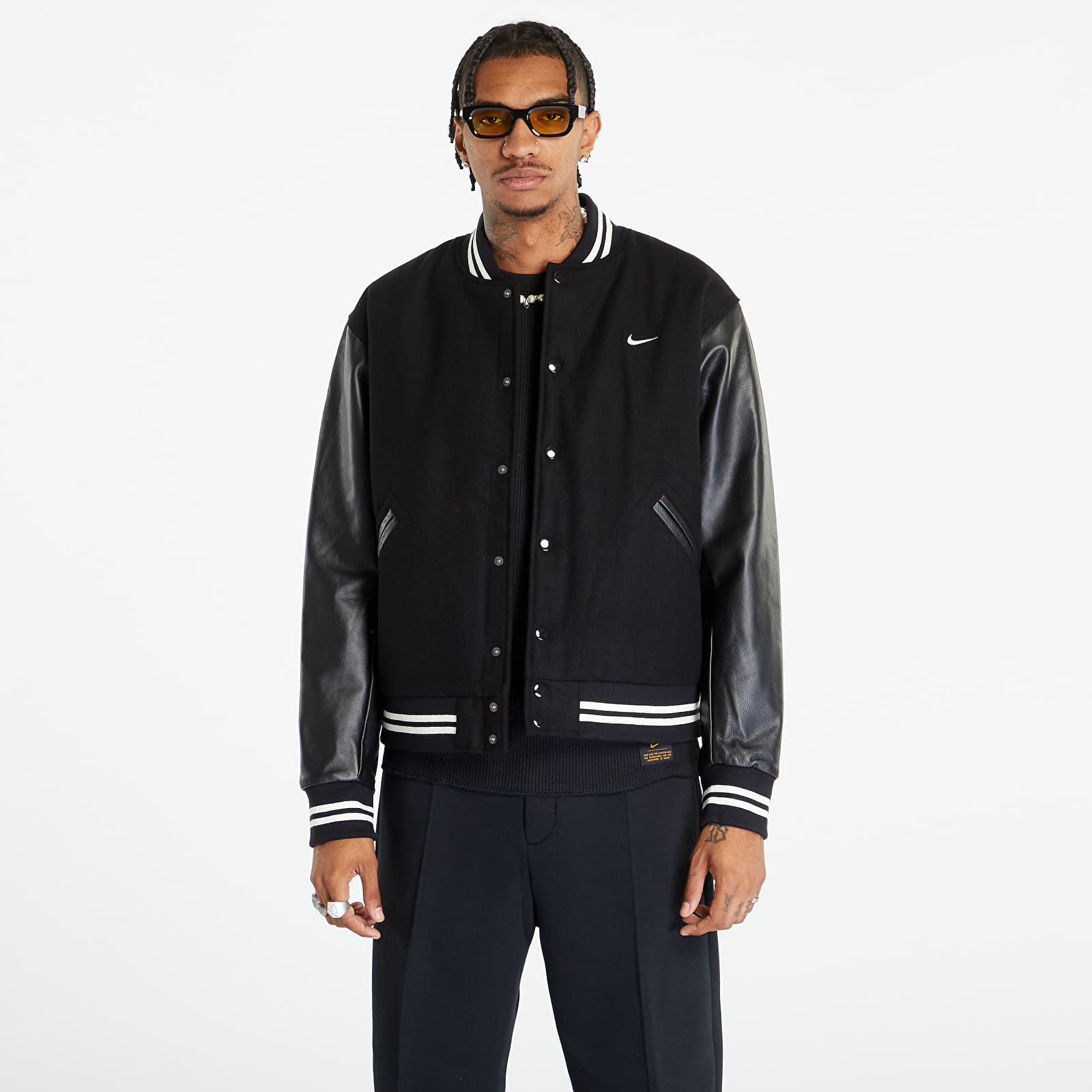 Bomber Jackets Nike Authentics Men s Varsity Jacket Black White