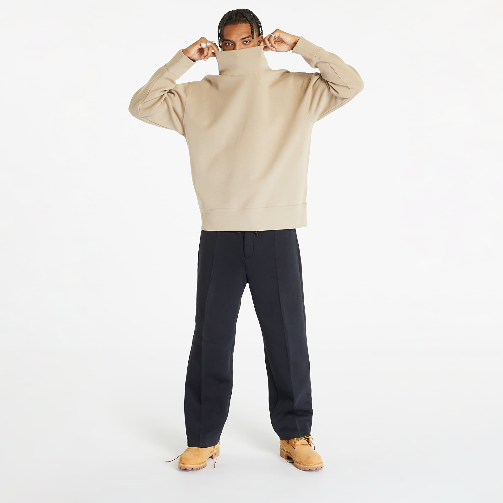 Bluzy Nike Tech Fleece Men's Turtle Neck Khaki