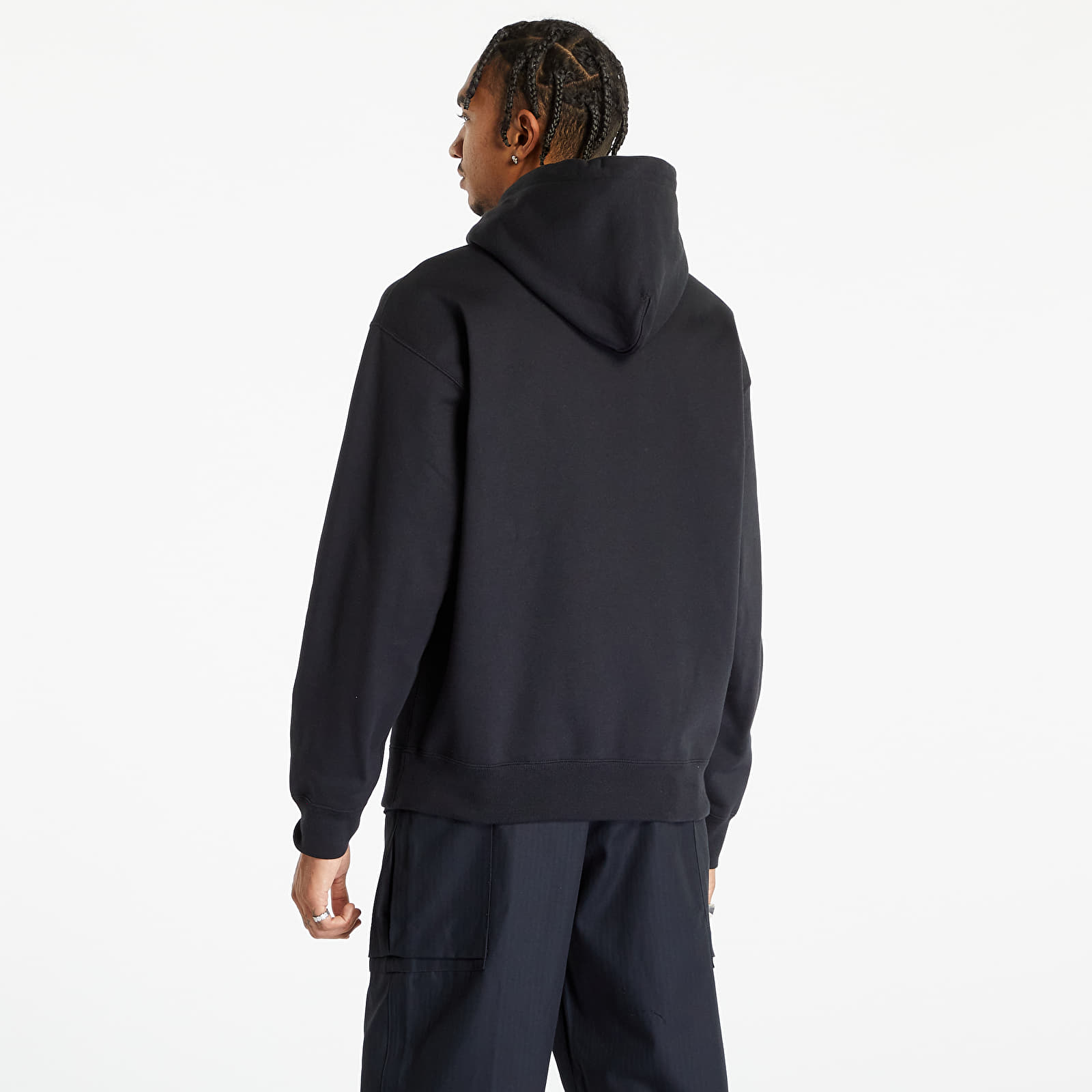 Mikiny Nike Solo Swoosh Men's Fleece Pullover Hoodie Black/ White
