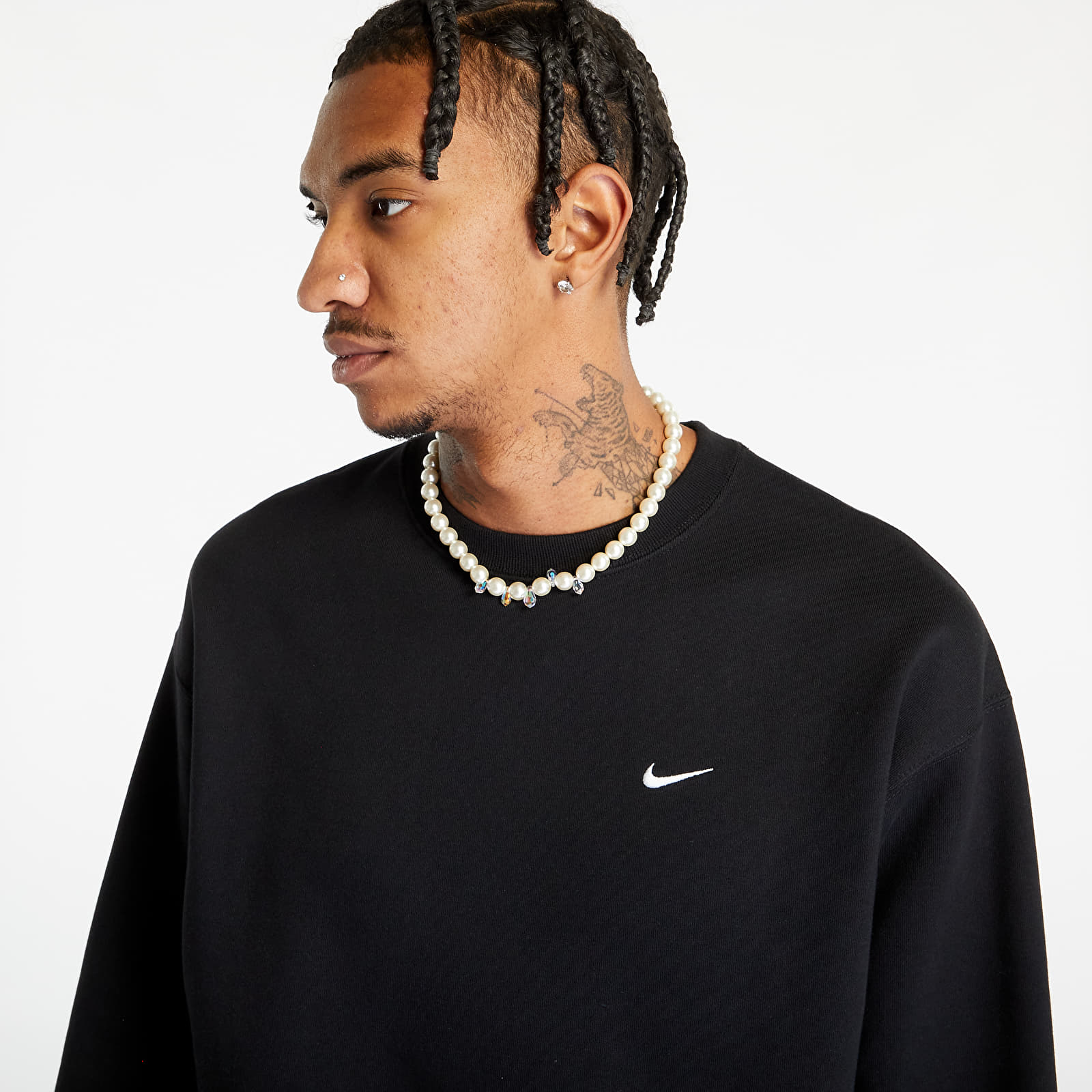 Sweatjacken und Sweatshirts Nike Solo Swoosh Men's Fleece Crew Black/ White