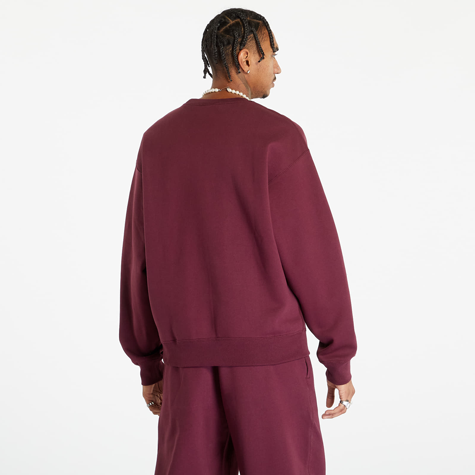 Mikiny Nike Solo Swoosh Men's Fleece Crew Night Maroon/ White