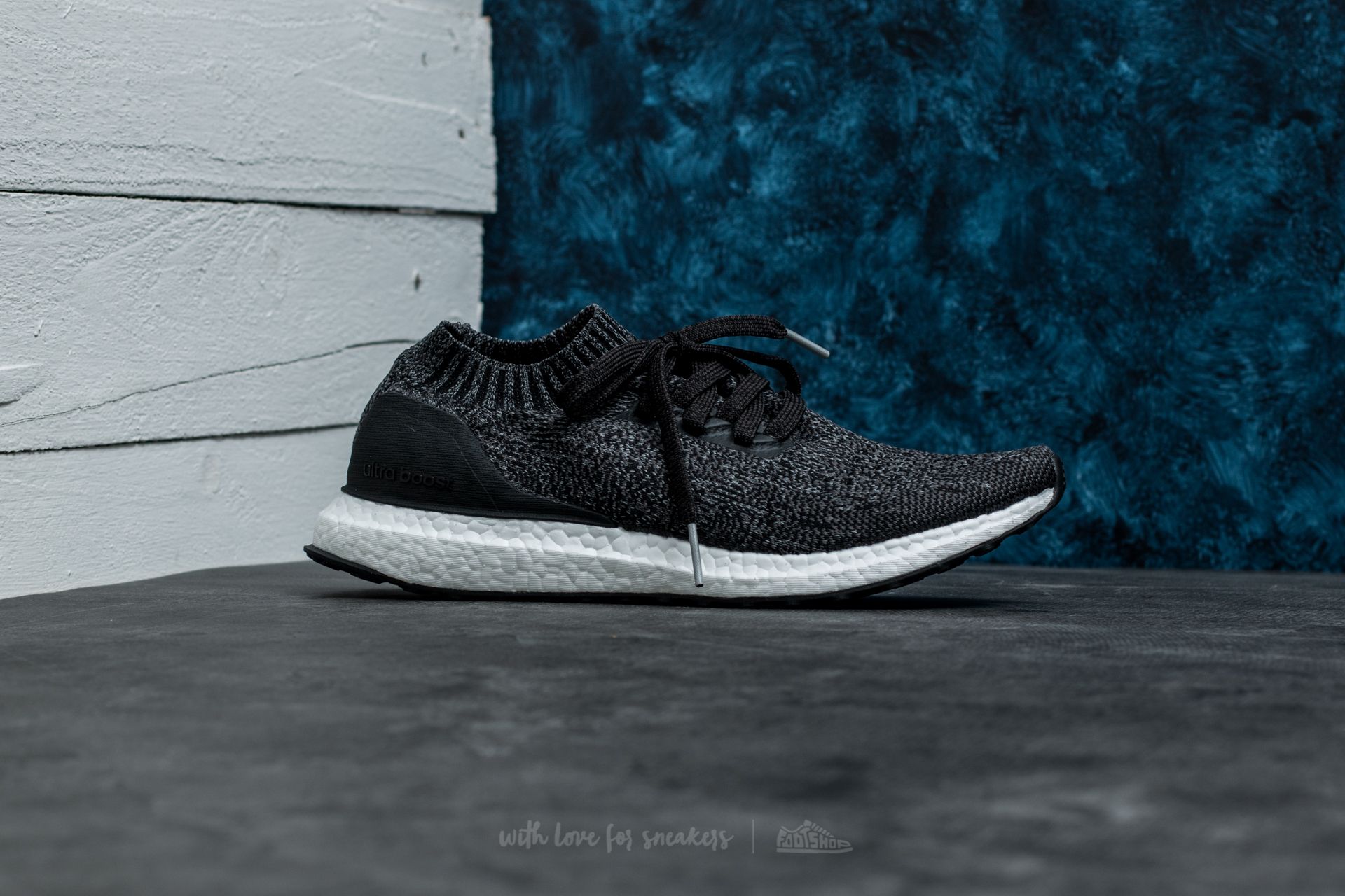 Ultra boost uncaged core black on feet hot sale