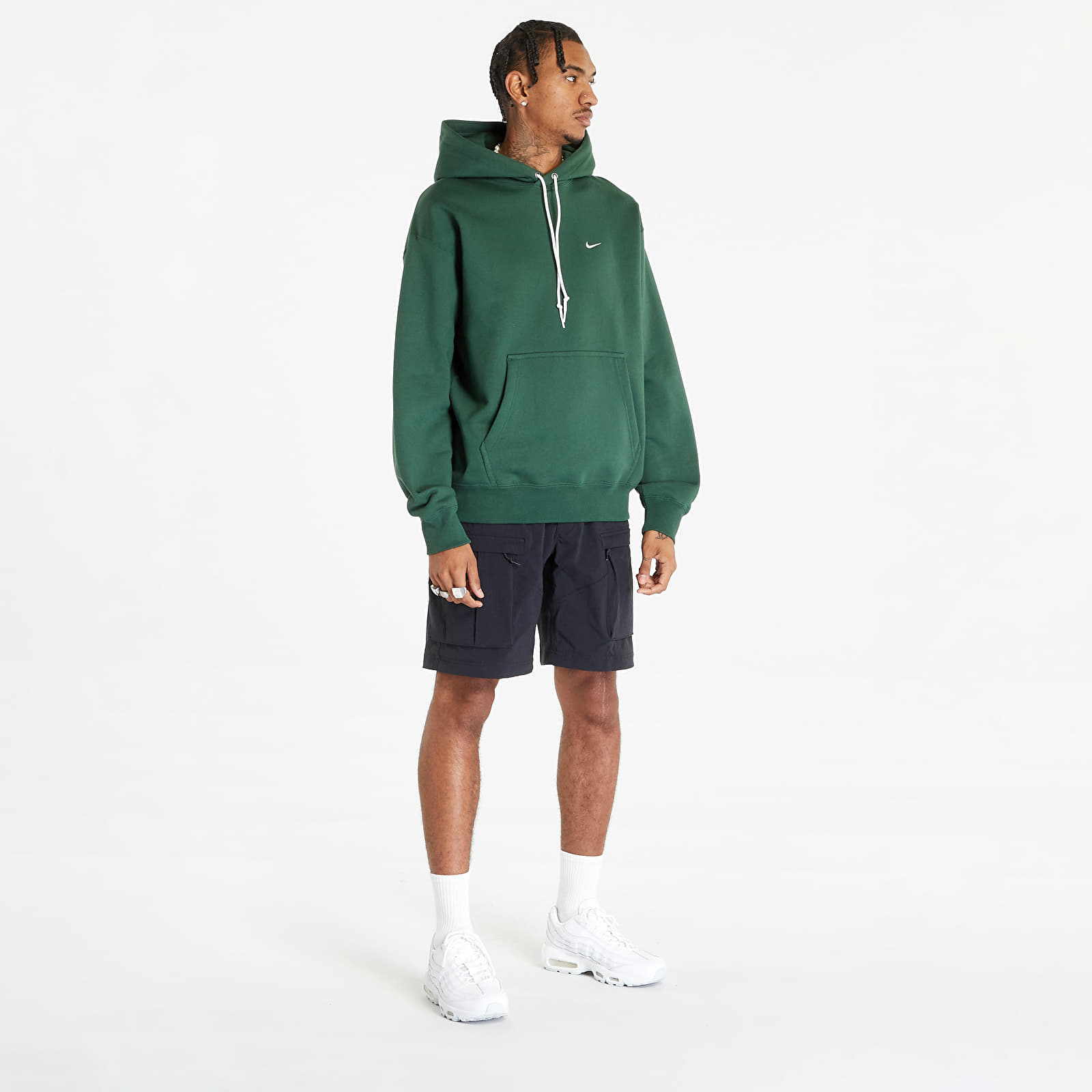 nike soft green mini swoosh oversized hoodie